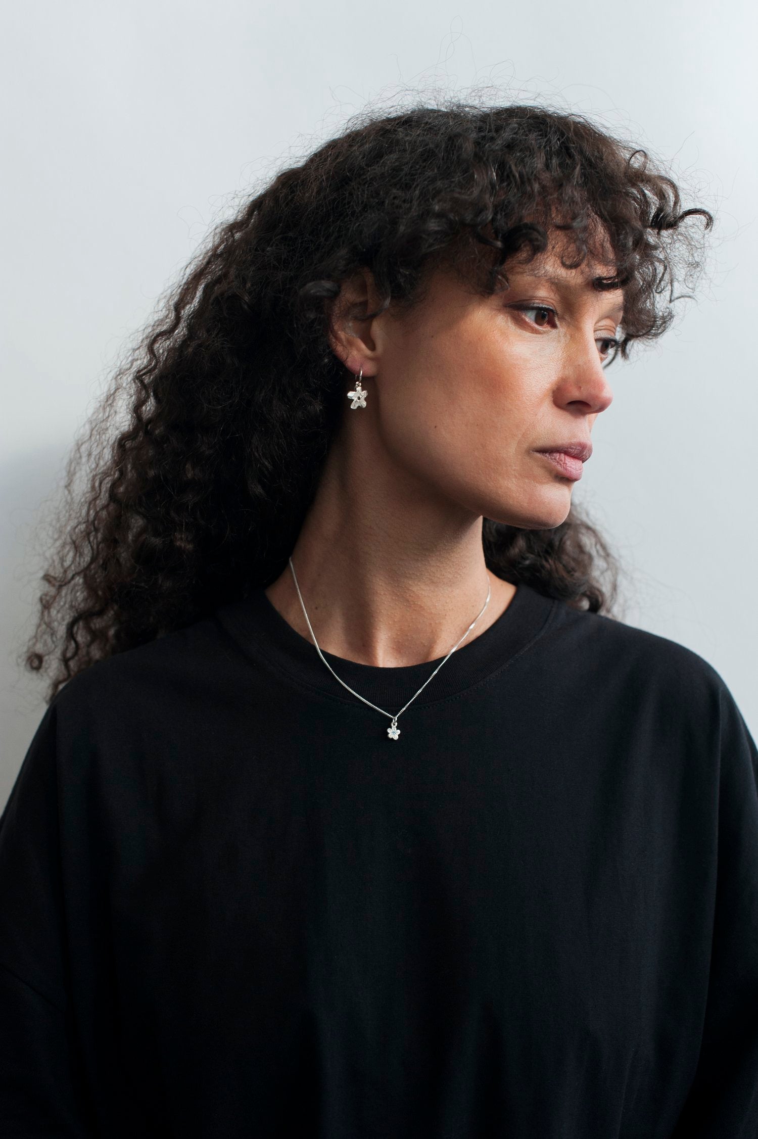 Camille Paloma Walton - Little Flower Earrings - Silver & Topaz