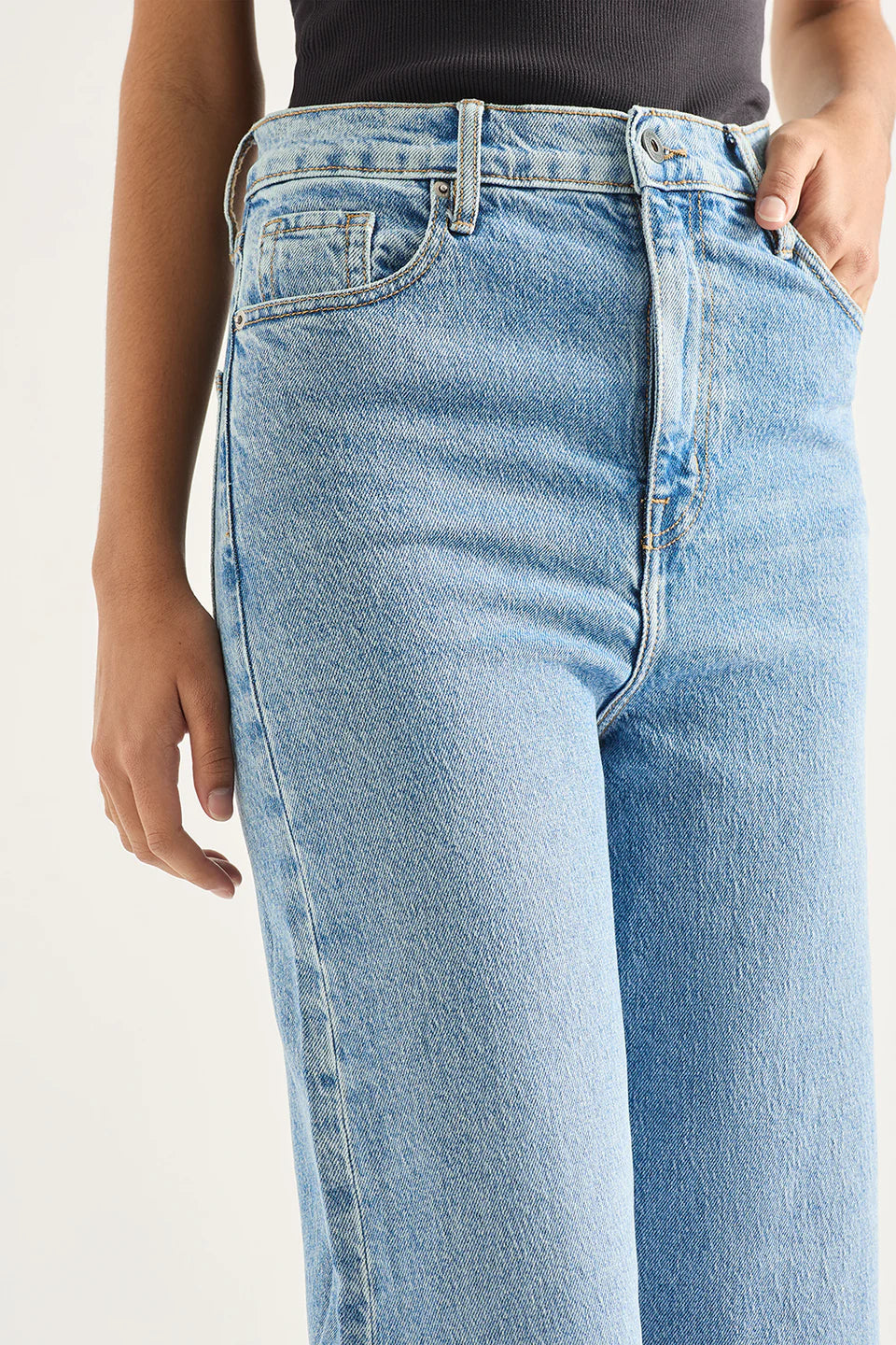 Outland Denim - Ellie High Wide Leg Jean - Ezra Blue