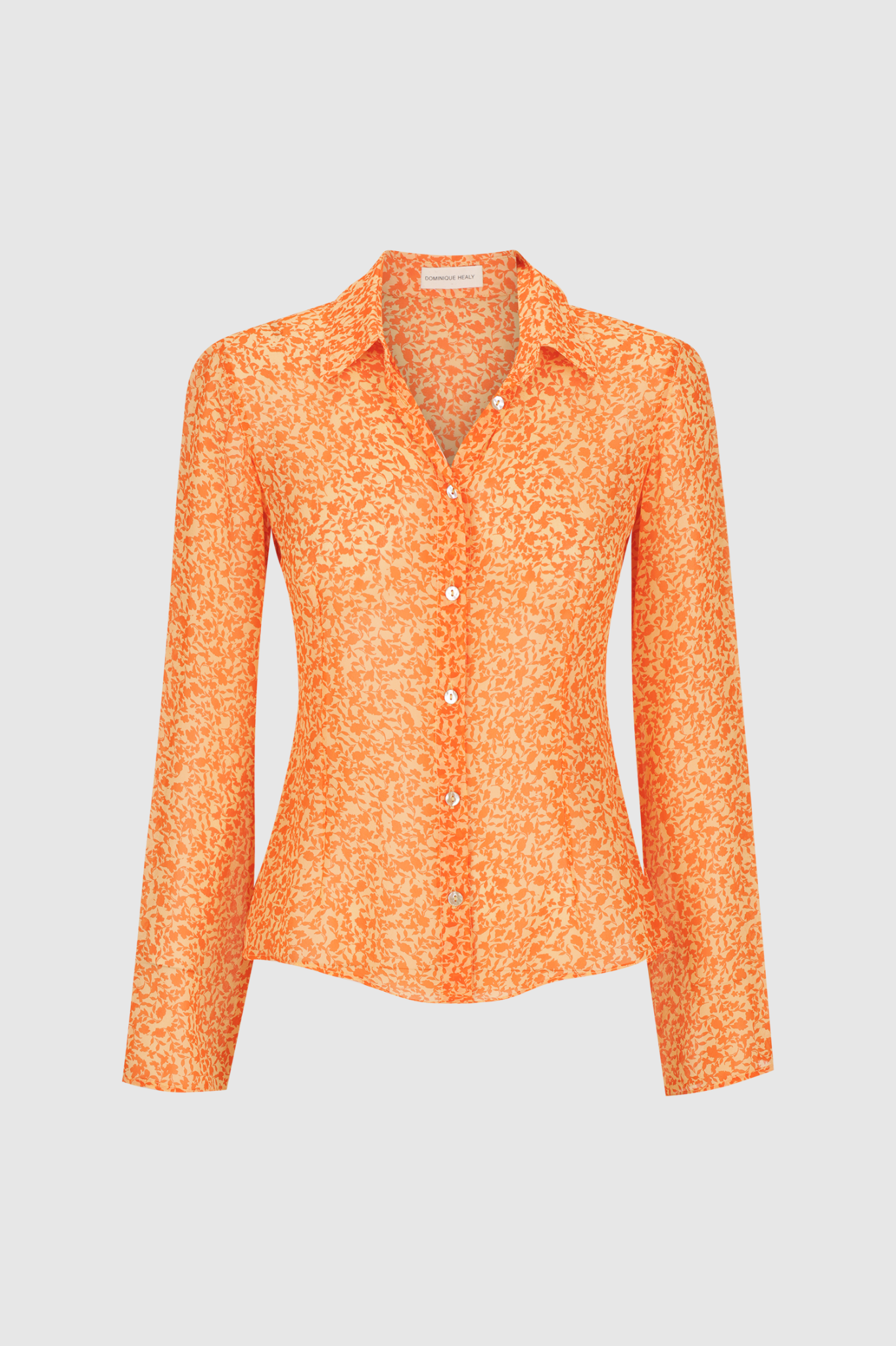 Dominique Healy - Ivy Shirt - Orange Floral Silk