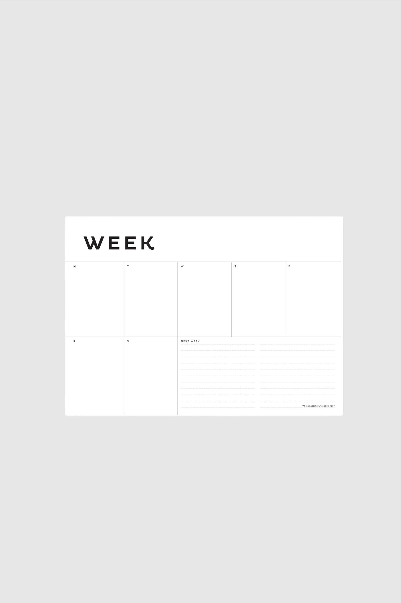Father Rabbit - A4 Week Planner