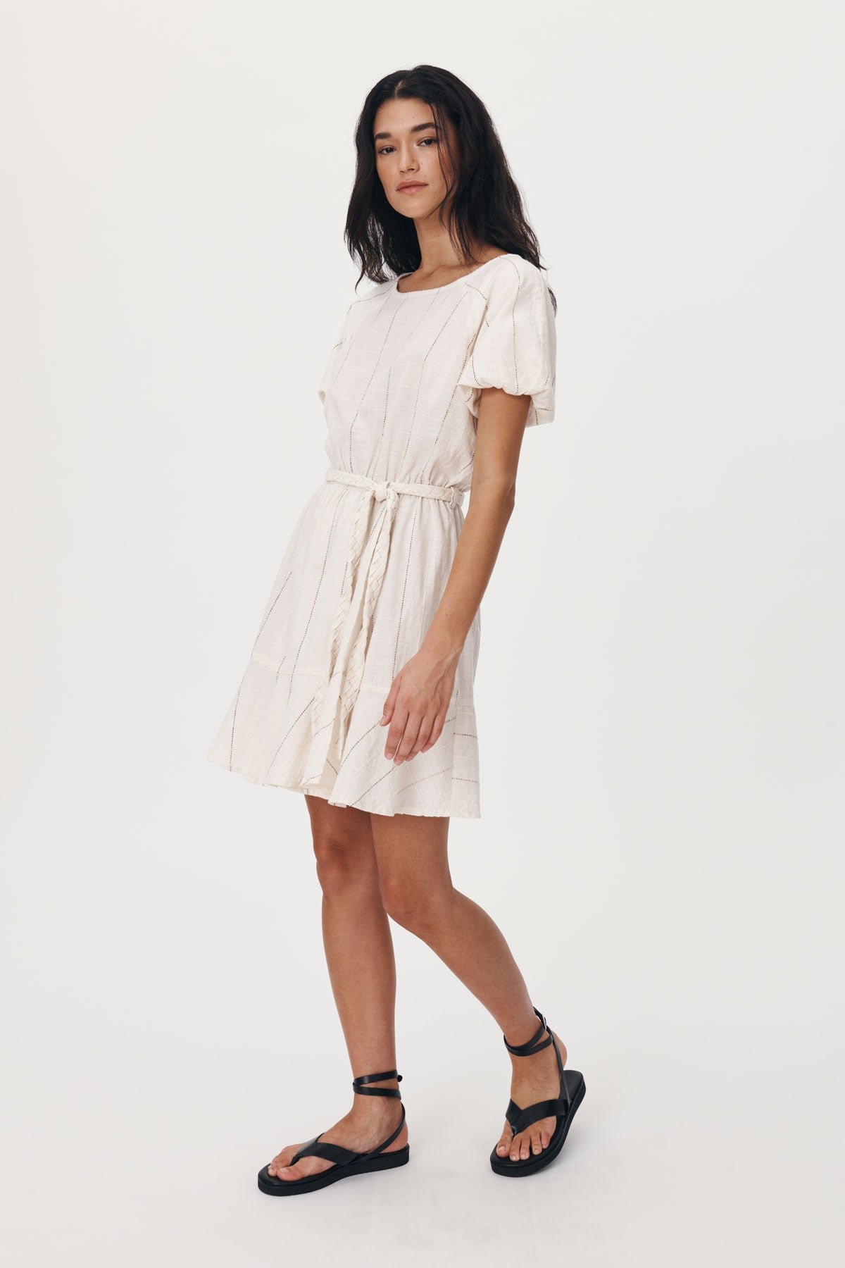 LAST ONE | ROWIE - Dara Stripe Minidress - Natural