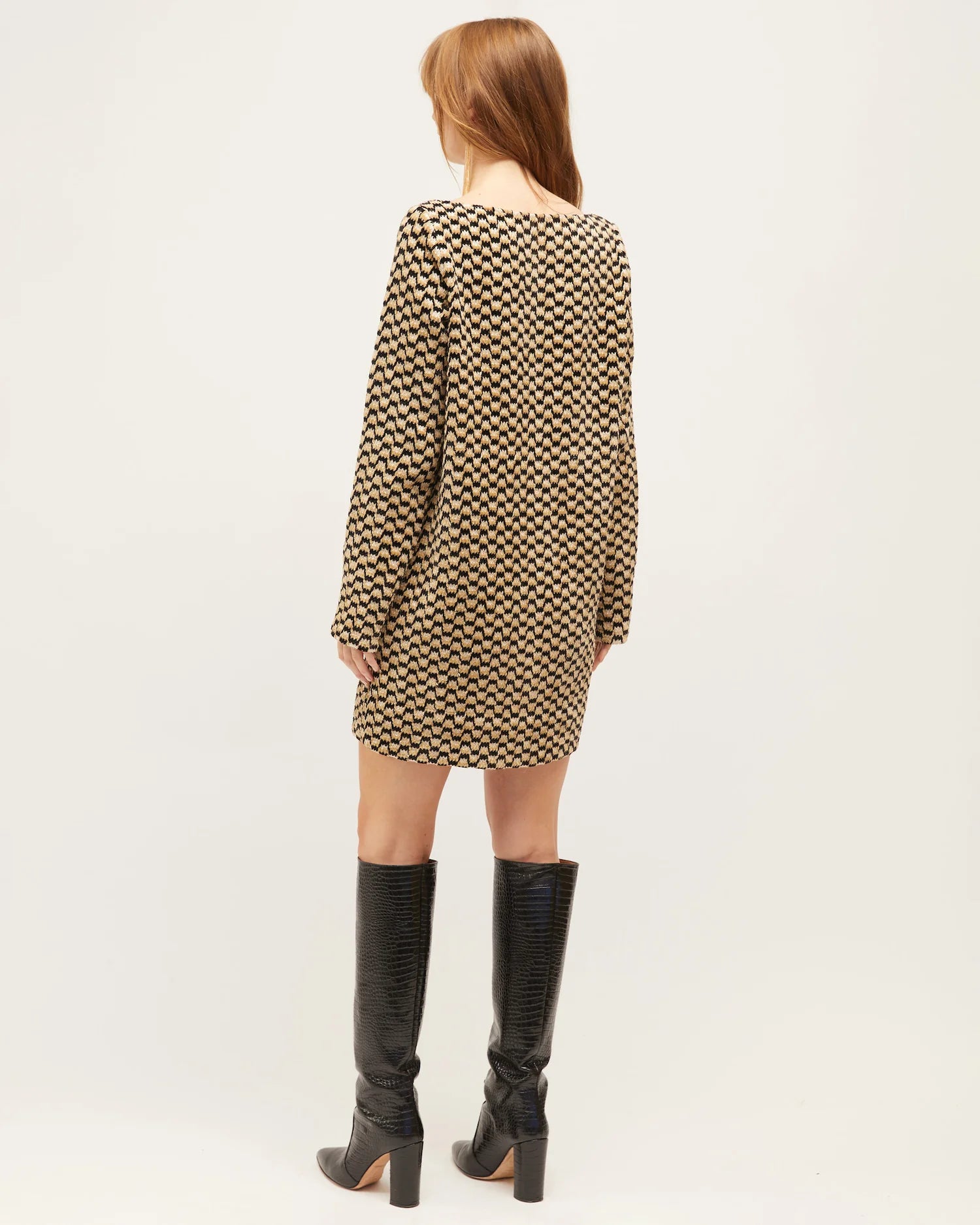 LAST ONE | Dominique Healy - Coco Dress - Zig-Zag Velvet