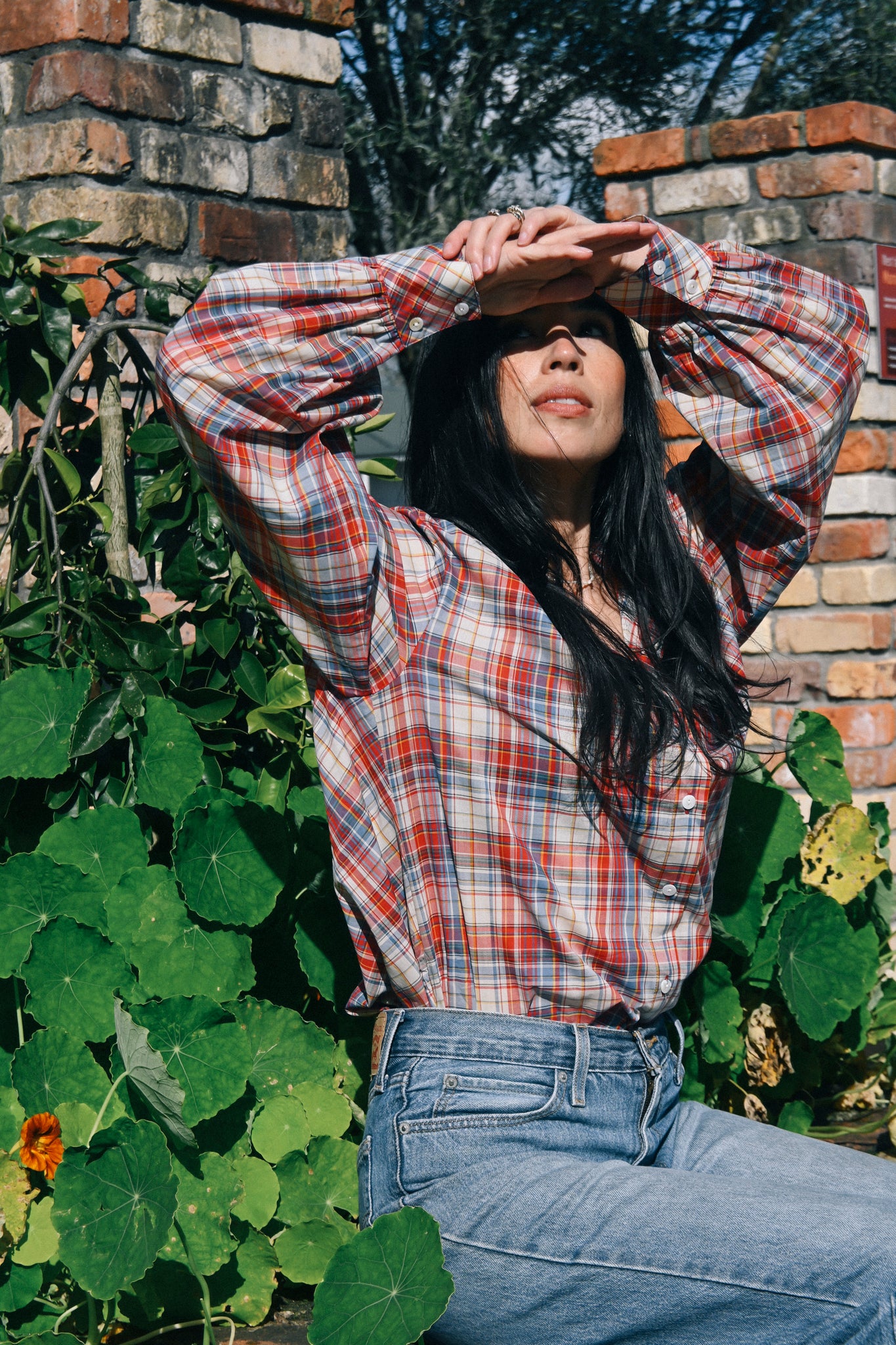 ANNIE - Poet Blouse - Picnic Check