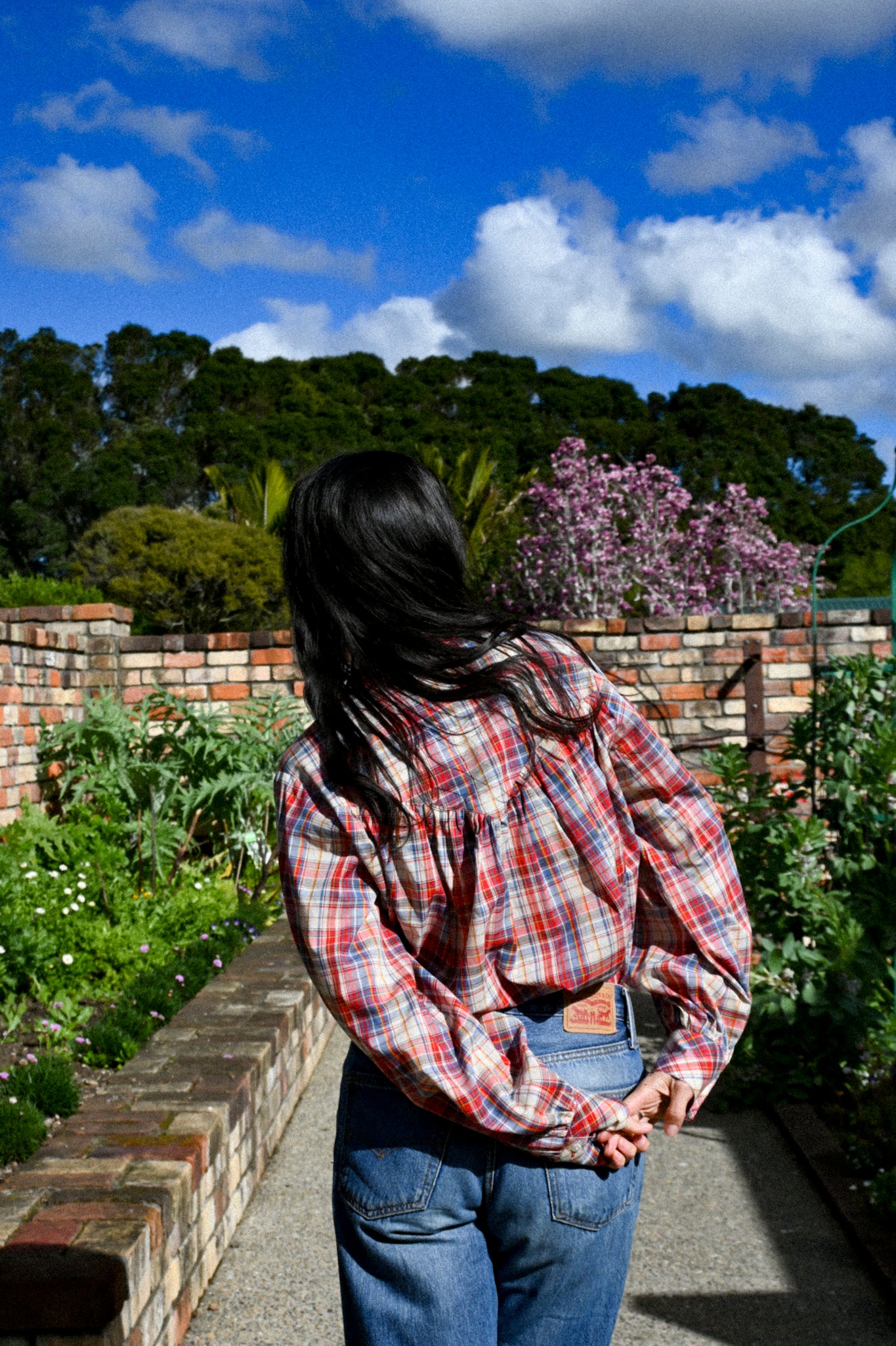 ANNIE - Poet Blouse - Picnic Check