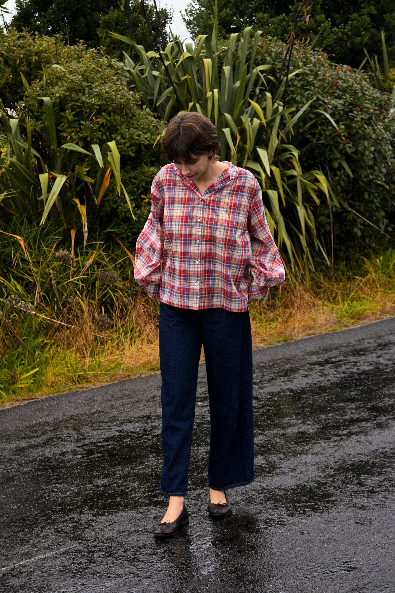 ANNIE - Poet Blouse - Picnic Check