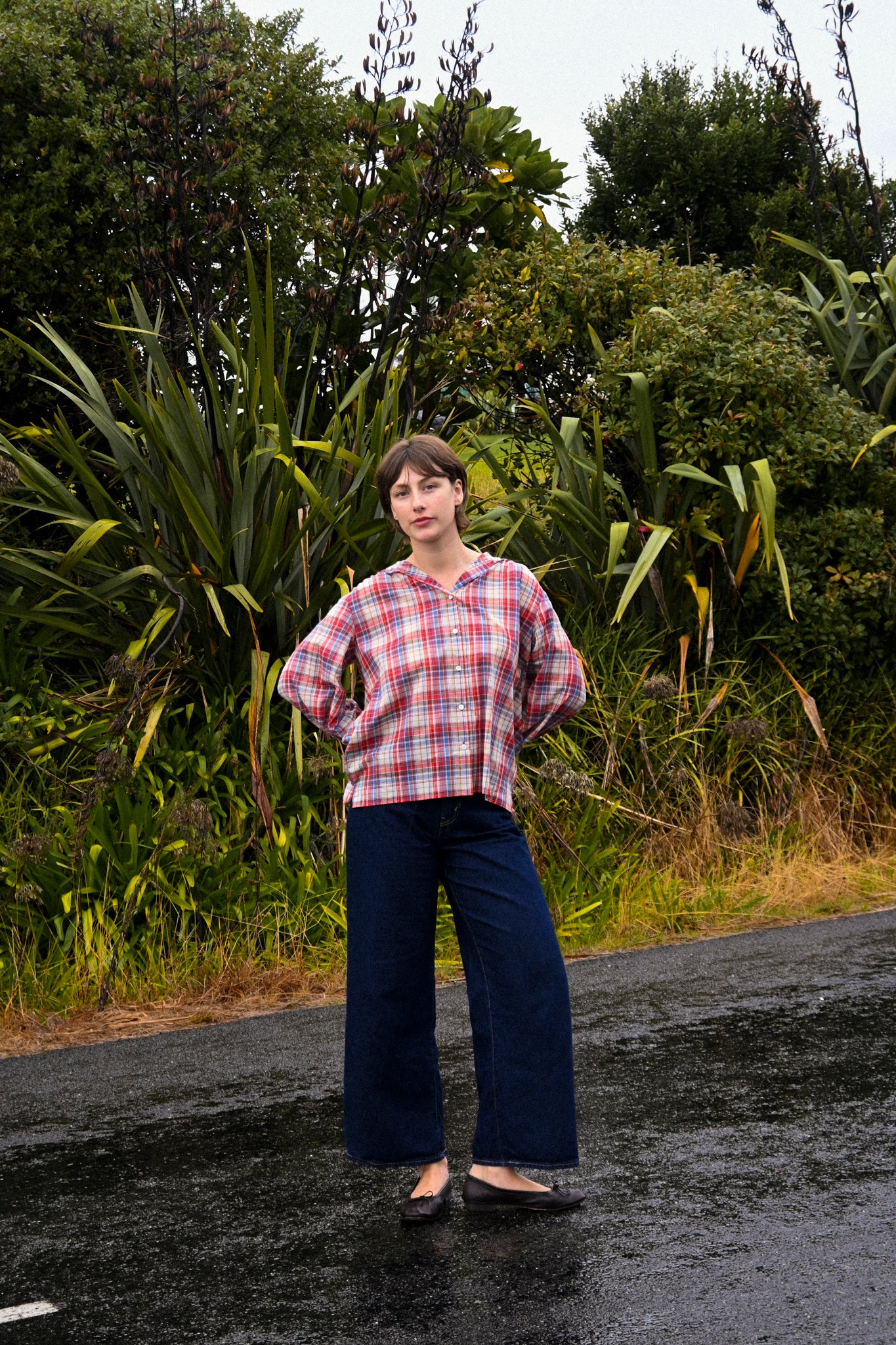 ANNIE - Poet Blouse - Picnic Check