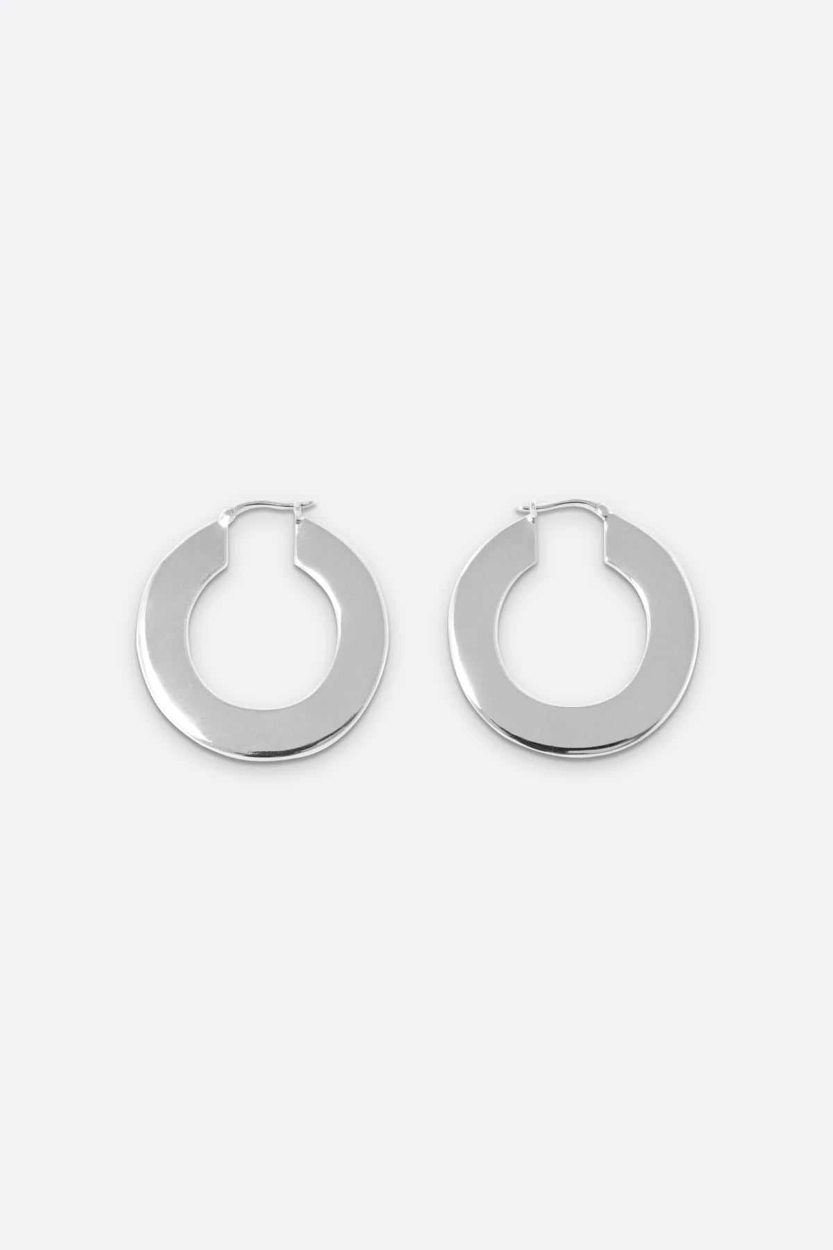 Nina Gordon - Flat Hoops - Silver