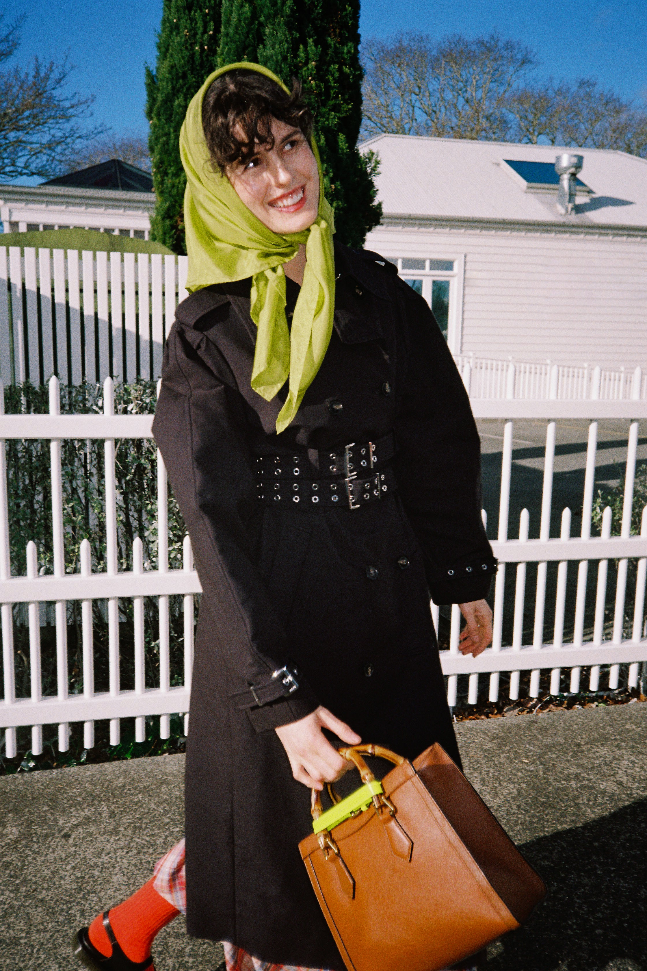 ANNIE - Silk Scarf - Charteuse