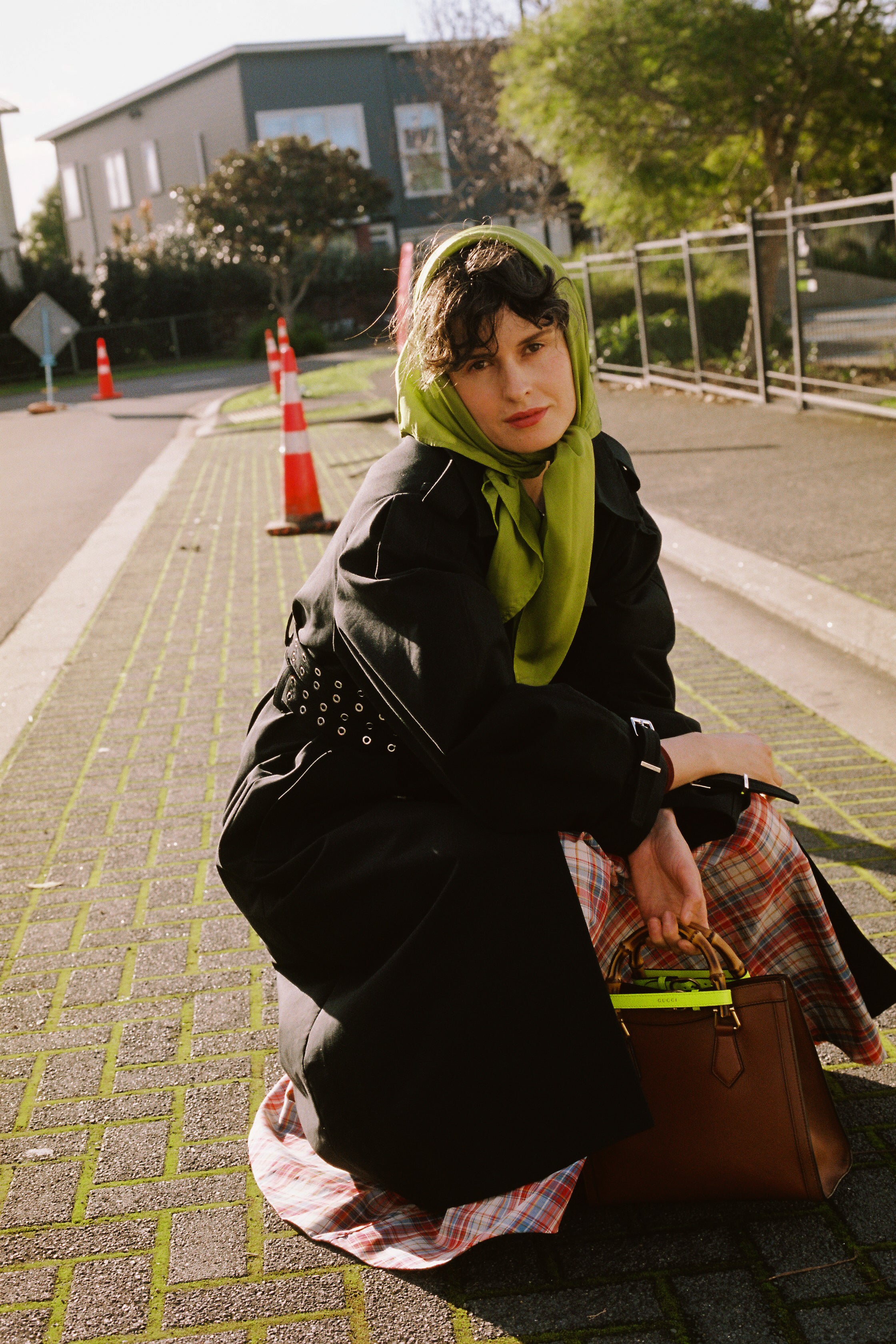 ANNIE - Silk Scarf - Charteuse