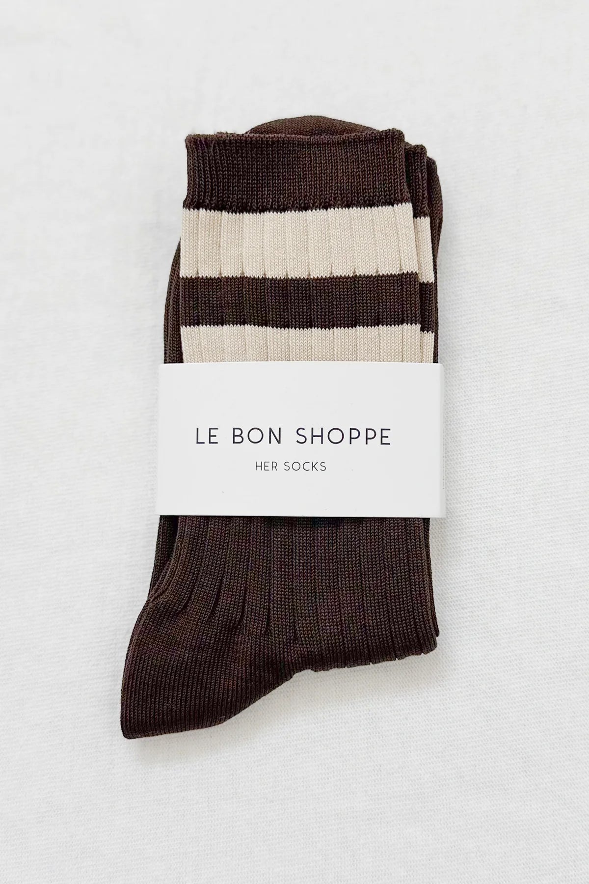 Le Bon Shoppe - Her Varsity Socks - Espresso