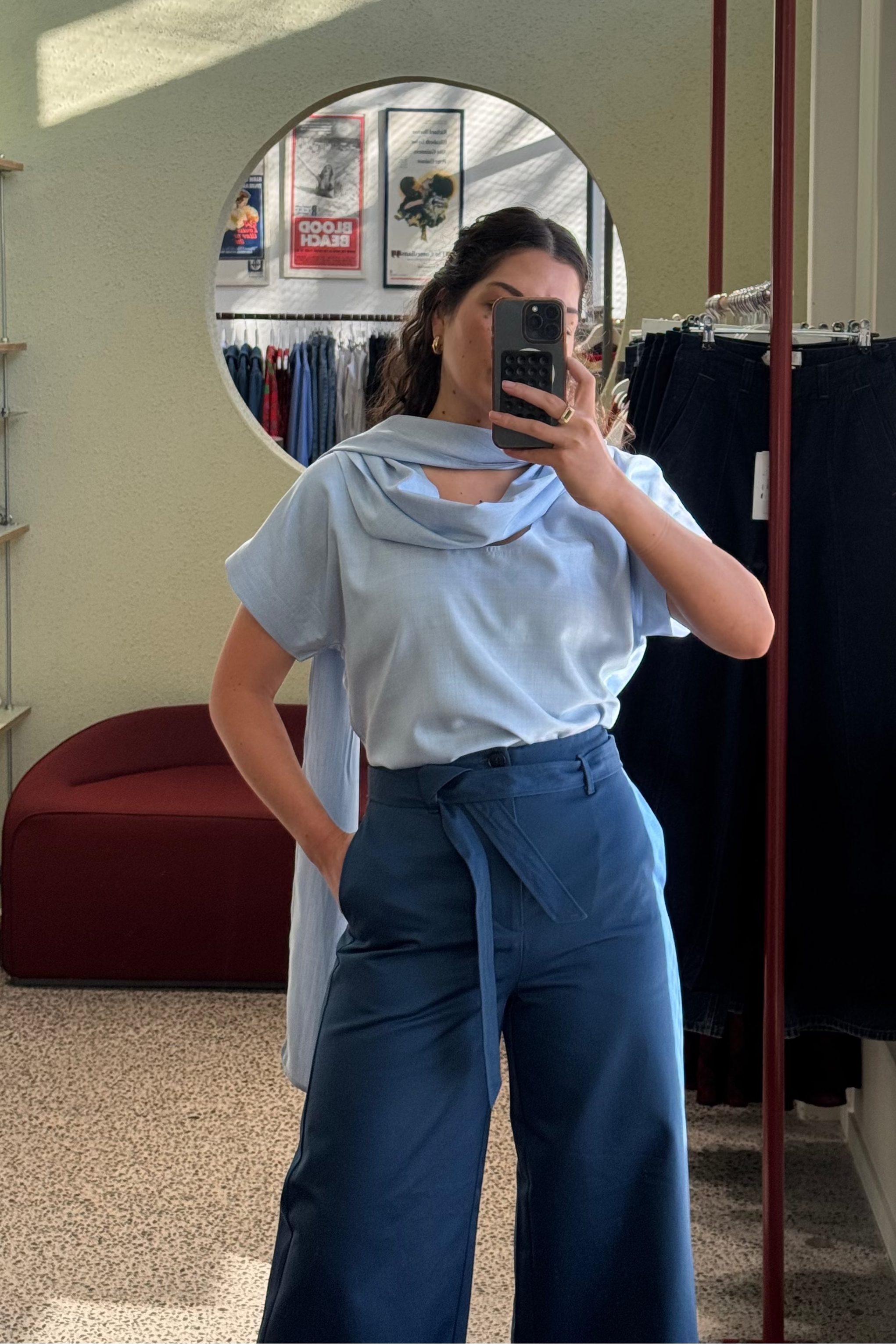 ANNIE - Sylvie Blouse - Lightest Blue