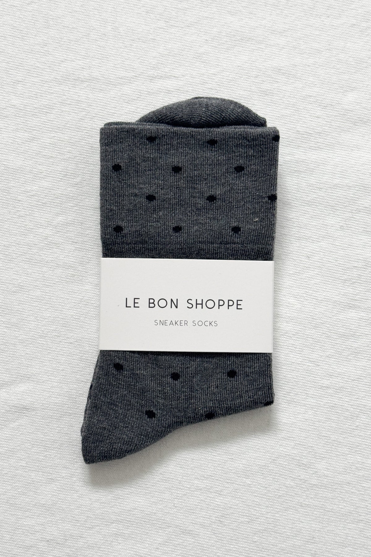 Le Bon Shoppe - Sneaker Socks - Charcoal Polka Dot