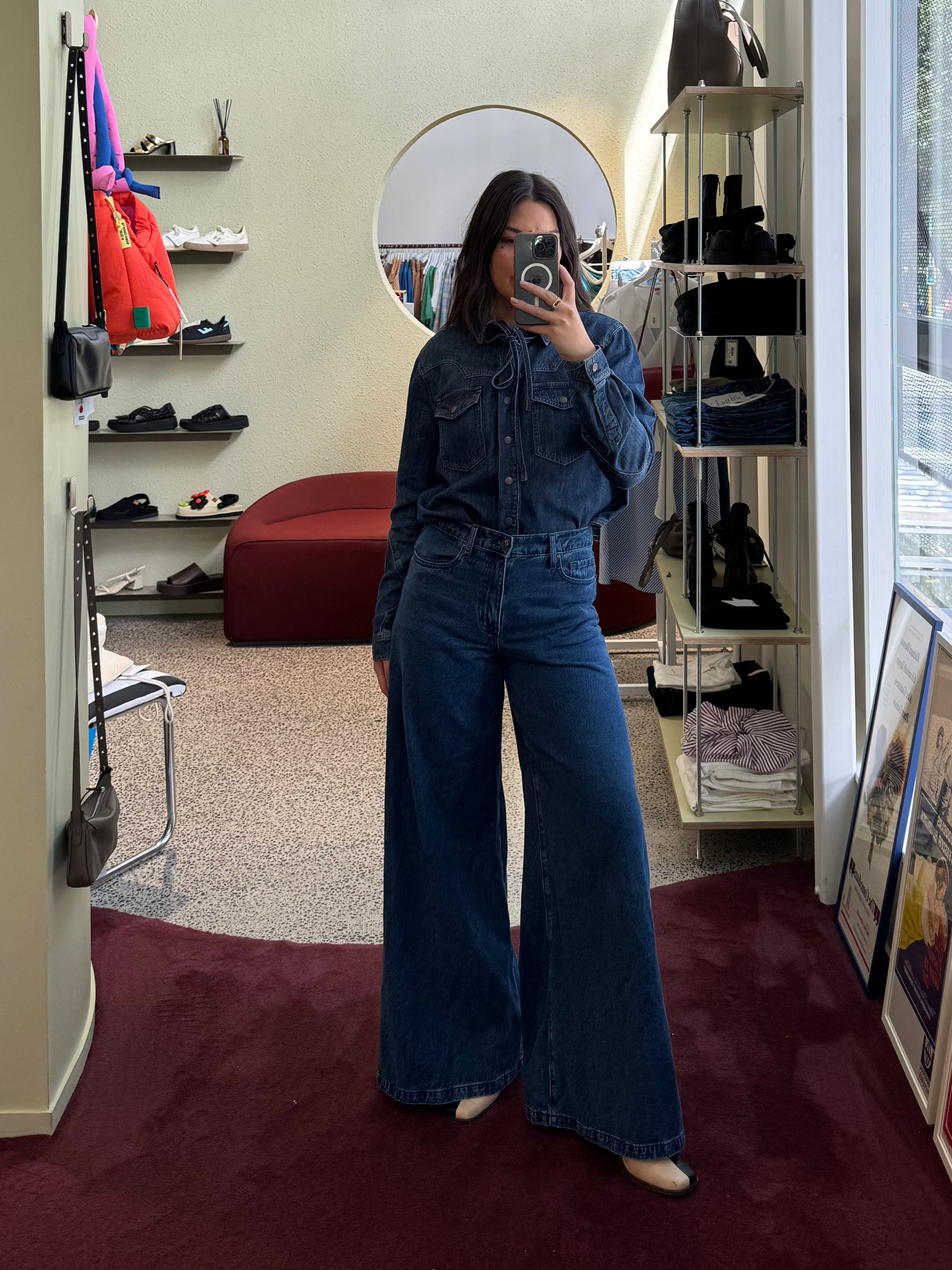 Outland Denim - Cayley Mid Wide Jean - Dusk
