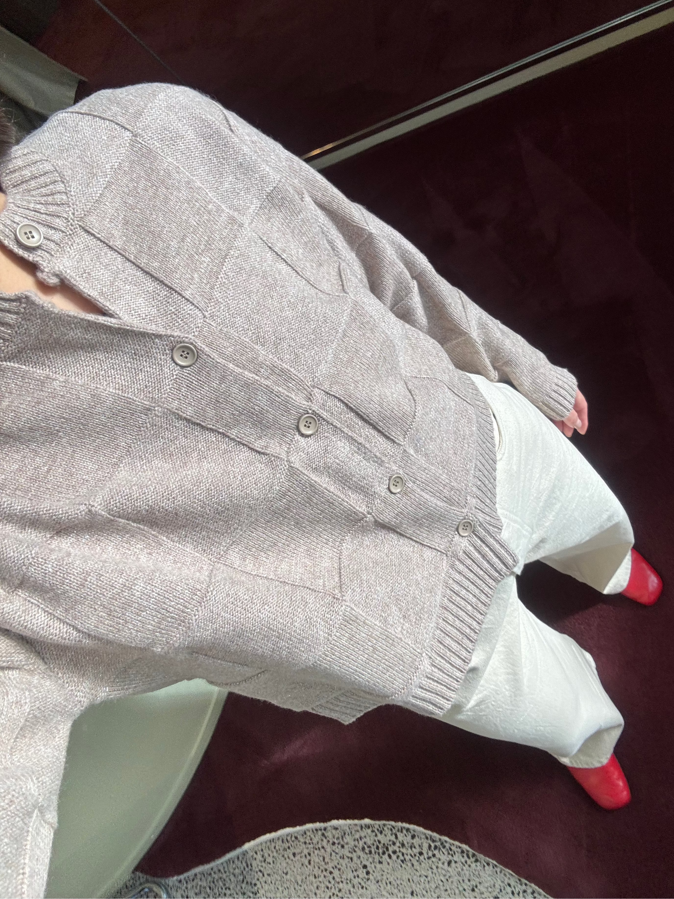 Pharlain - Squares Cardi - Oat Sparkle
