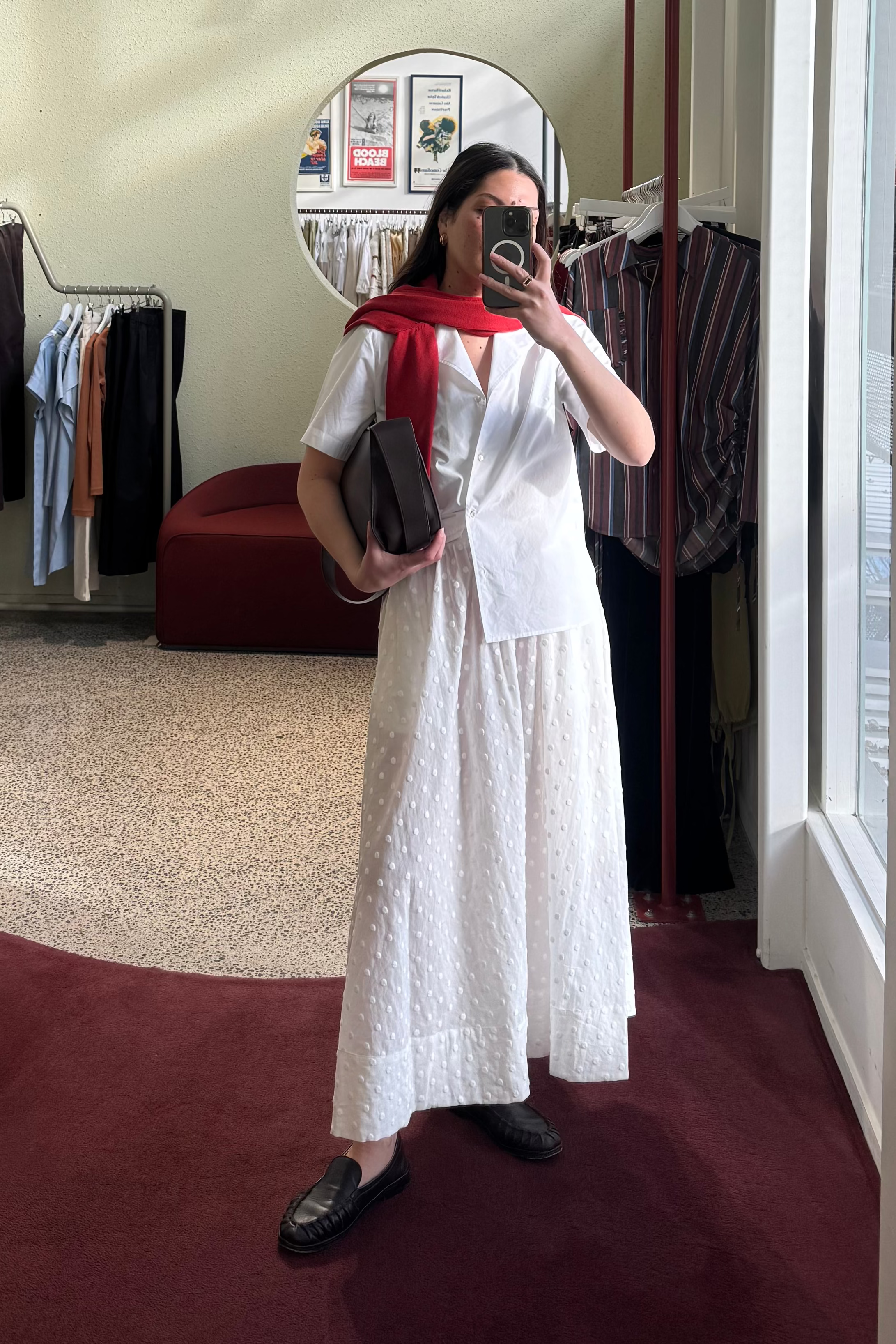 ANNIE - Rue Skirt – Embroidered White Spot