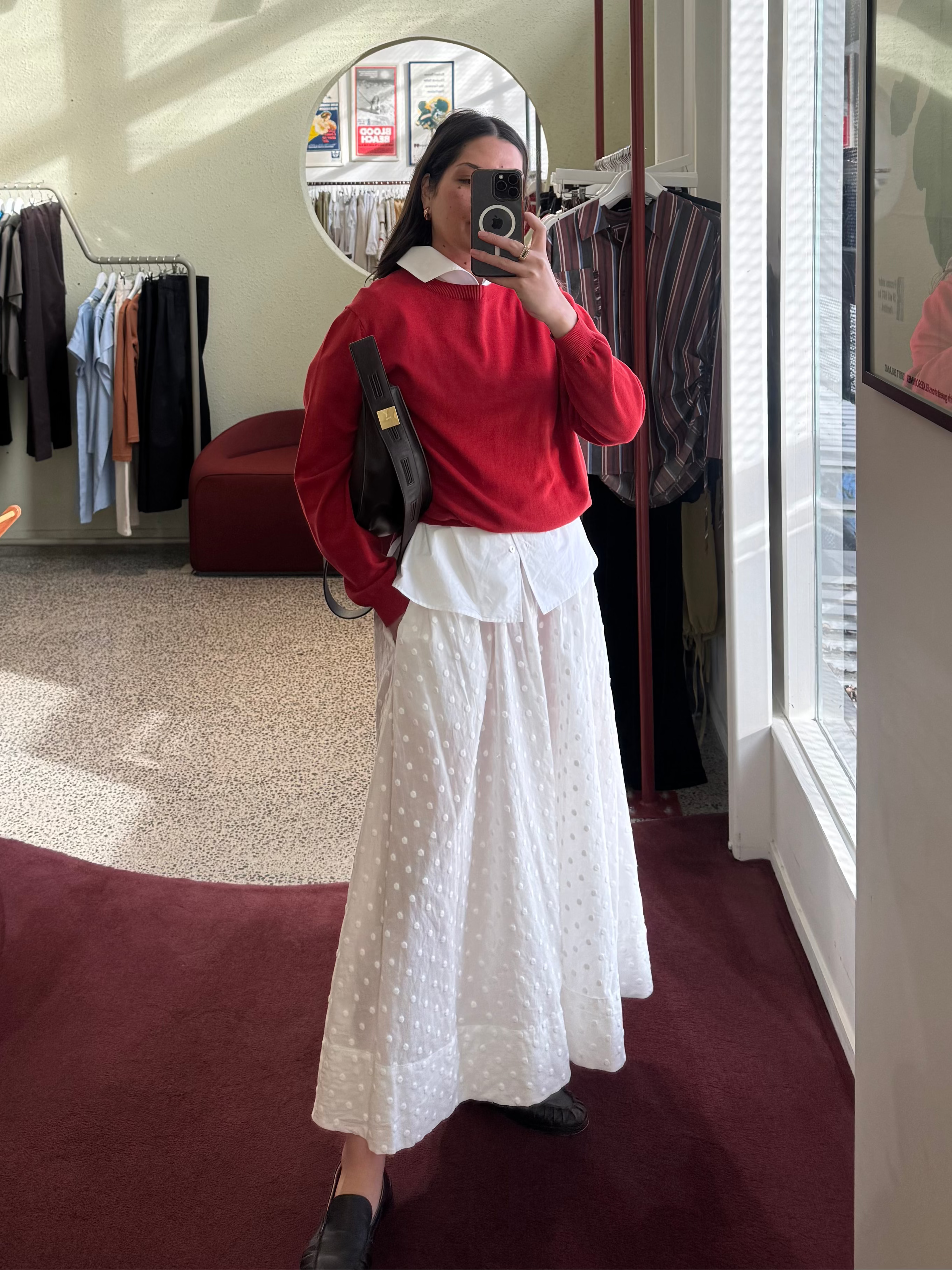 ANNIE - Rue Skirt – Embroidered White Spot