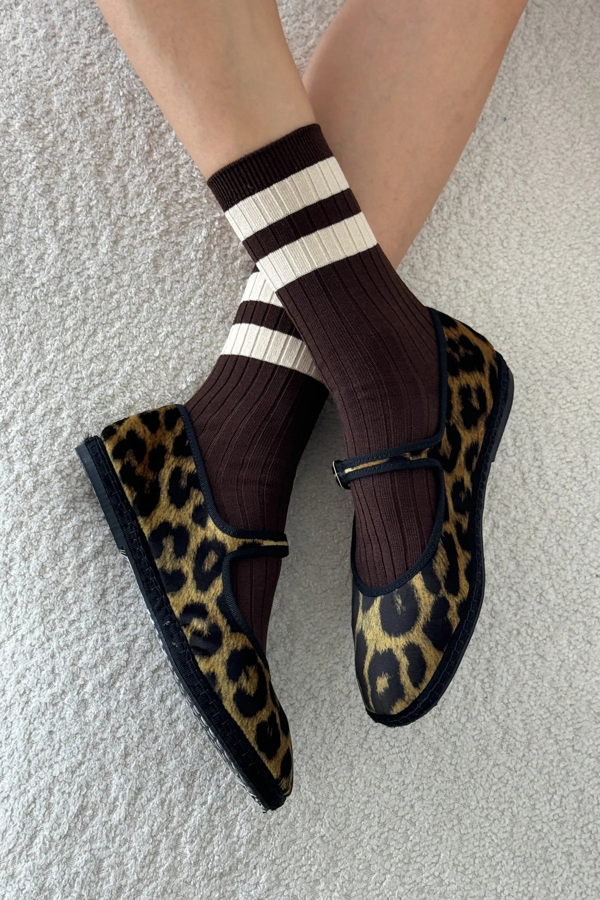 Le Bon Shoppe - Her Varsity Socks - Espresso