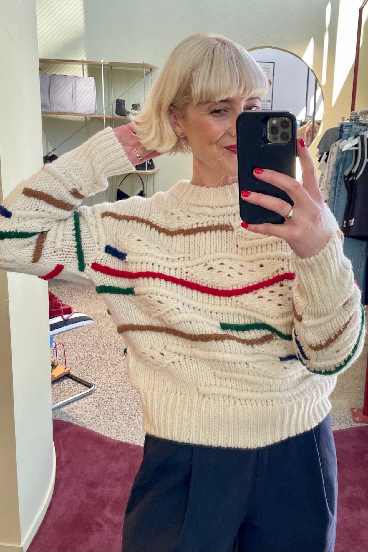 Thinking Mu - Candela Macrame Knitted Sweater - Multicolor