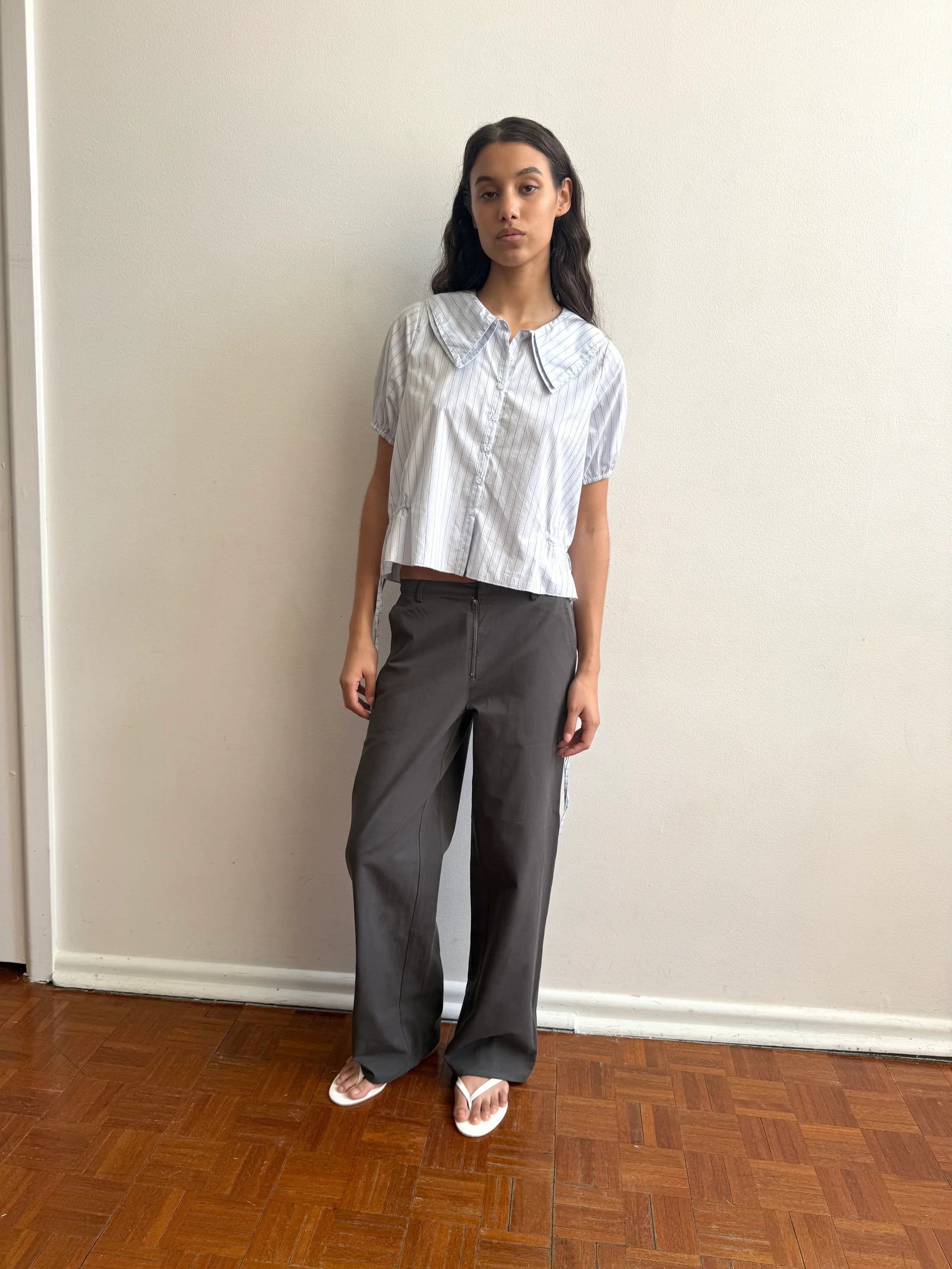 Deiji Studios - Double Collar Shirt - Mineral Stripe