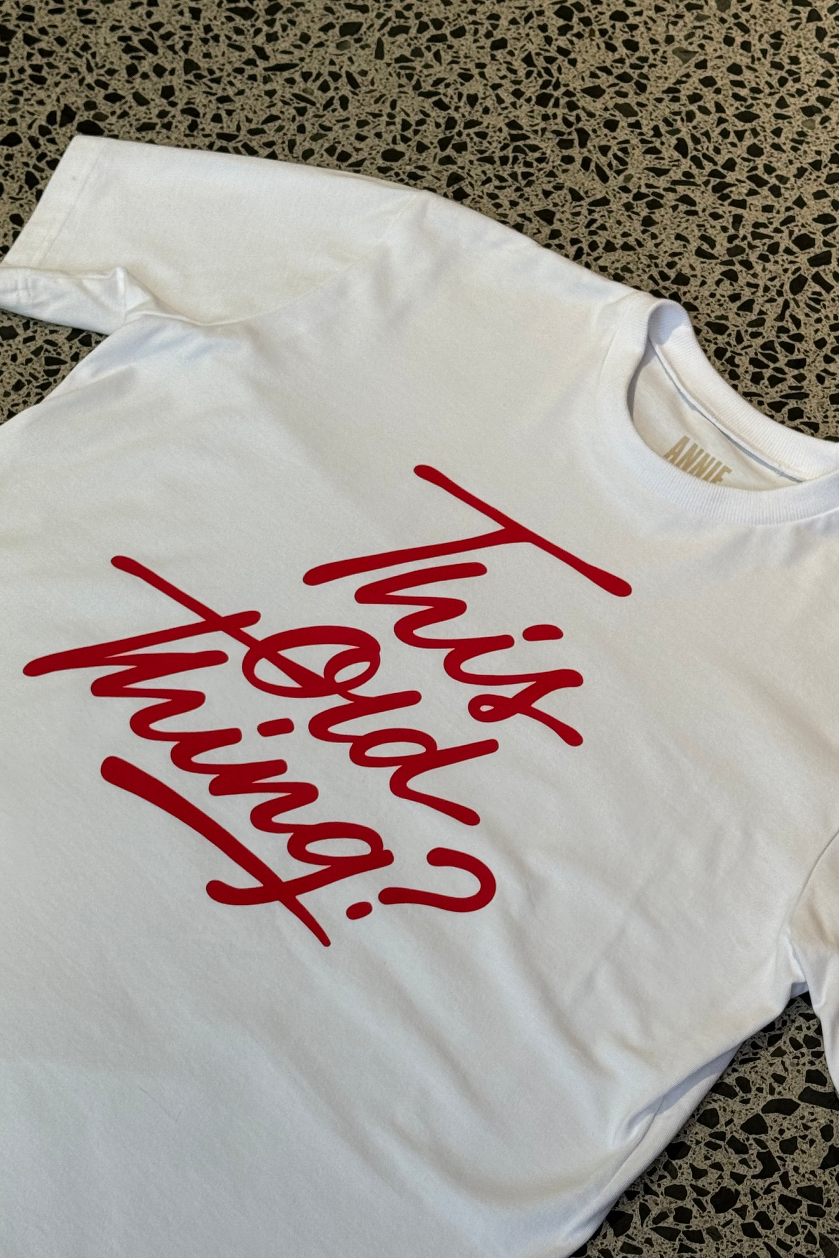 Annie - This Old Thing Tee - White & Red