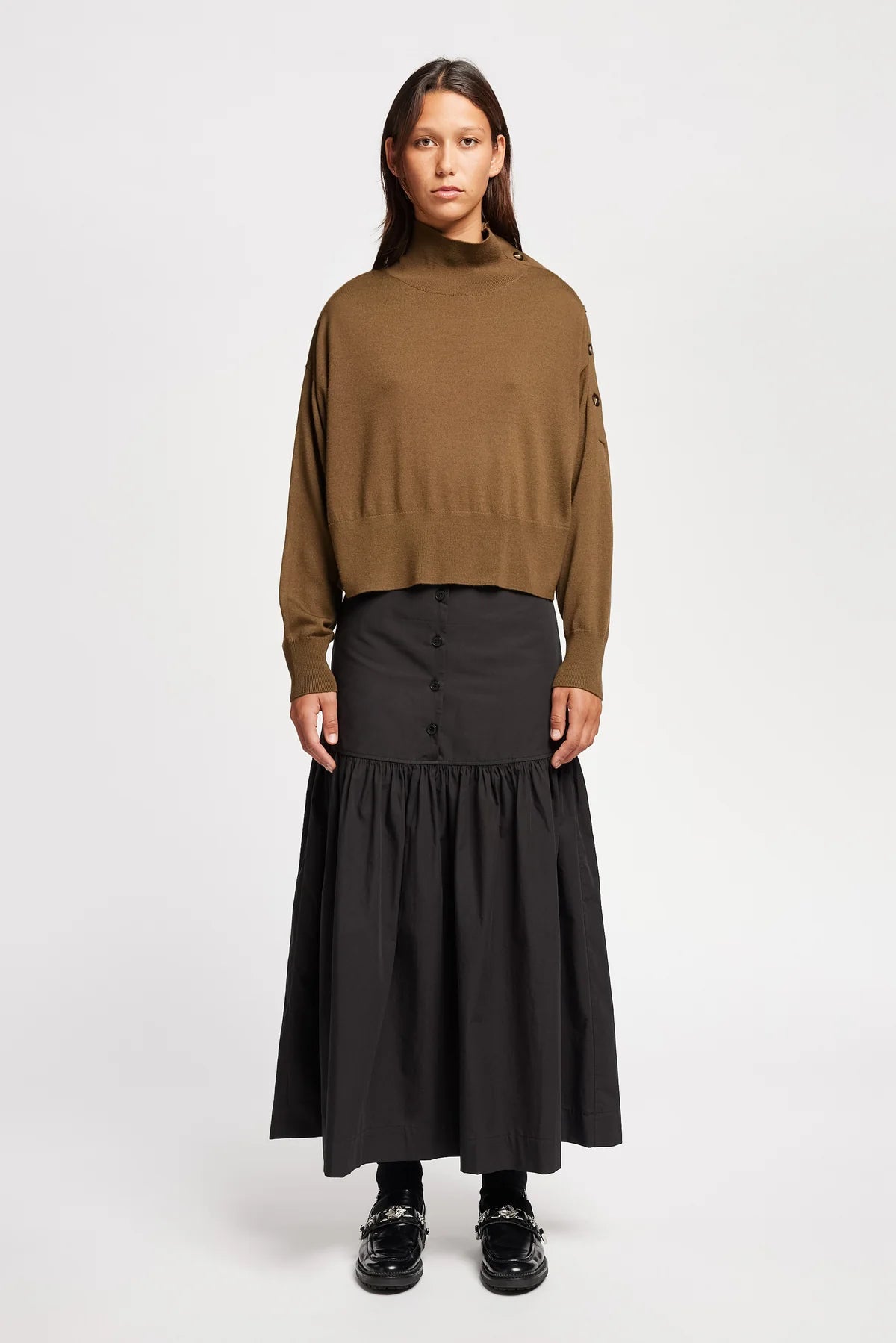 Kloke - Impart Mock Neck Sweater - Brown