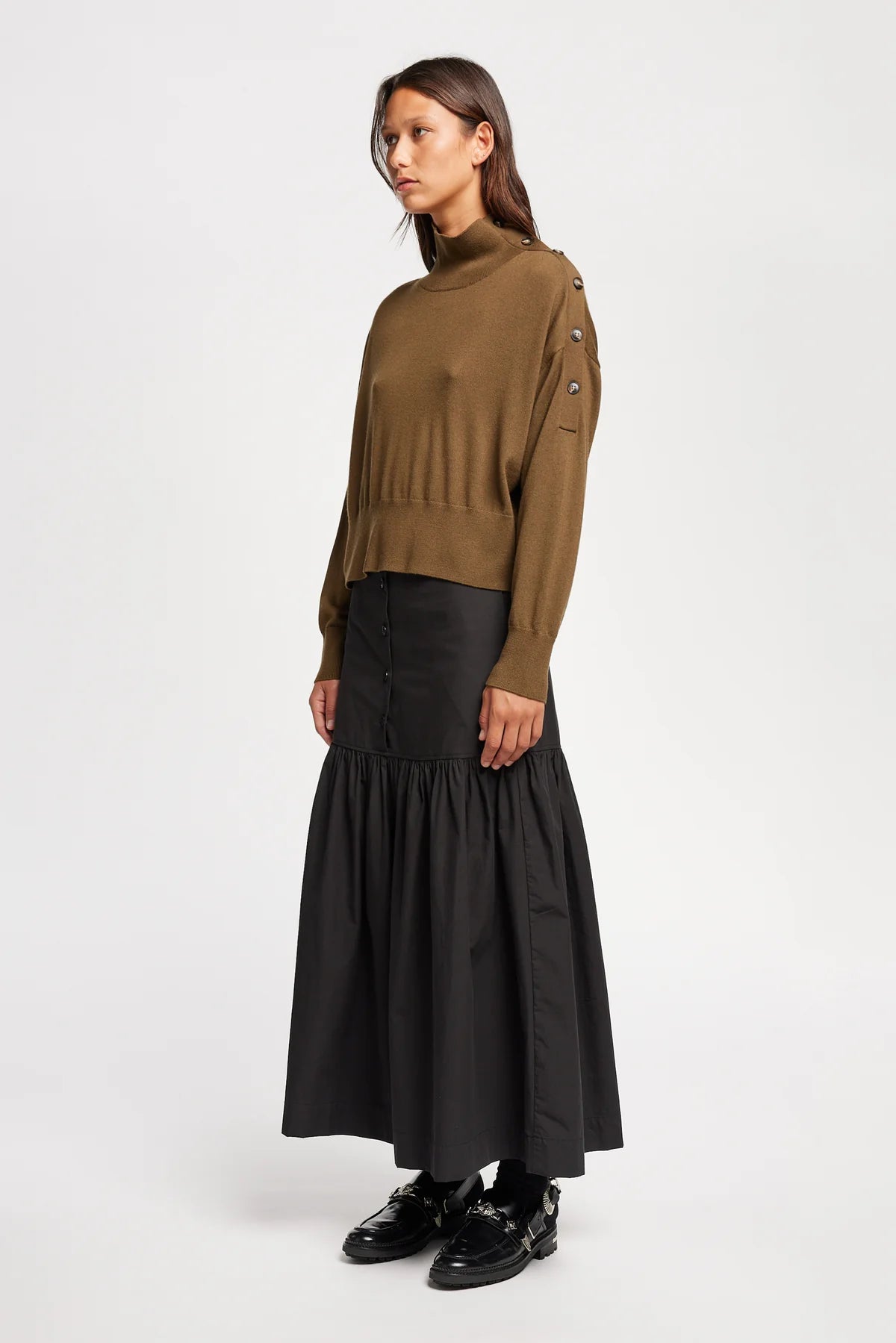 Kloke - Impart Mock Neck Sweater - Brown
