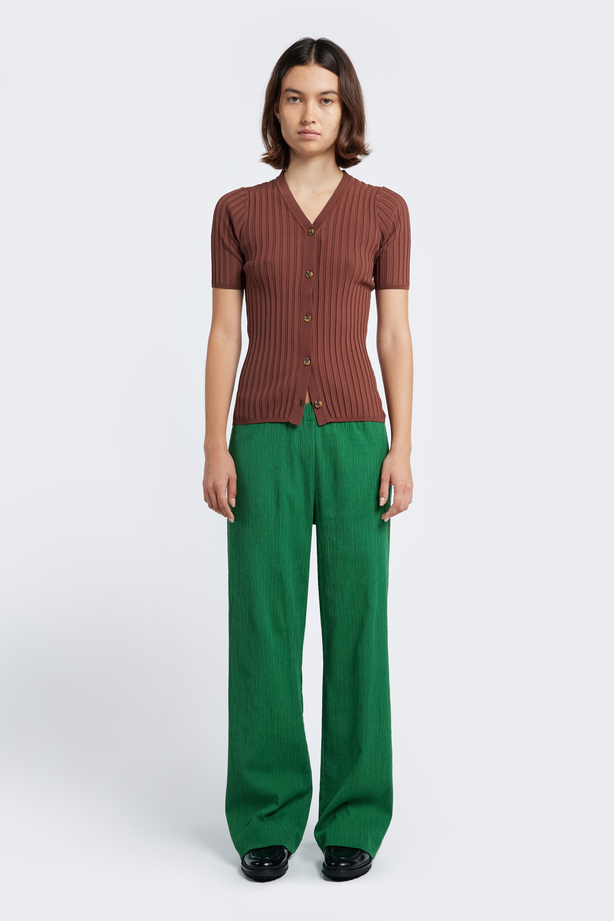 LAST ONE | Kloke - Delay Short Sleeve Knit Shirt - Cocoa