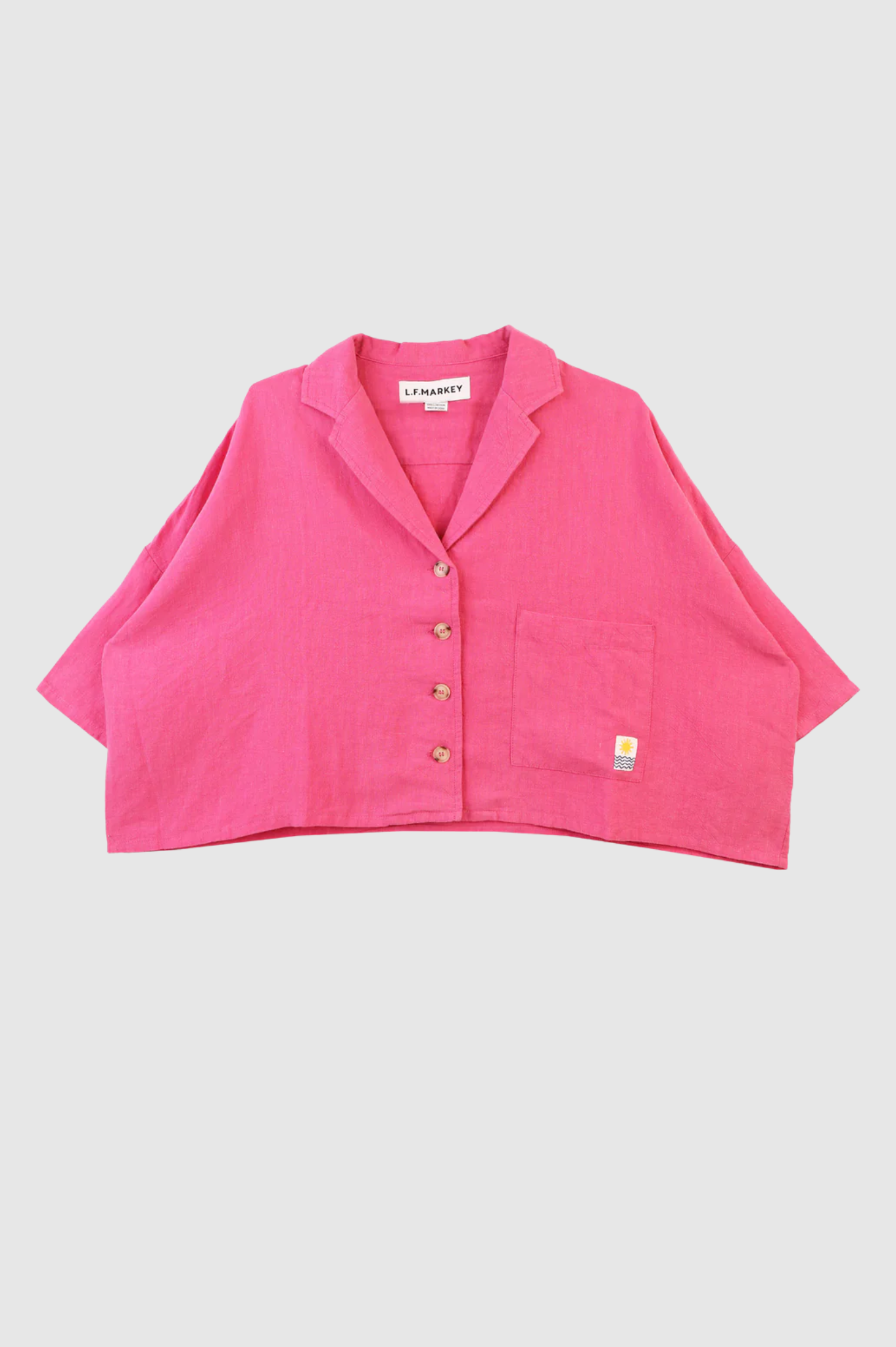 LAST ONE | L.F. Markey - Maxim Linen Shirt - Fuchsia