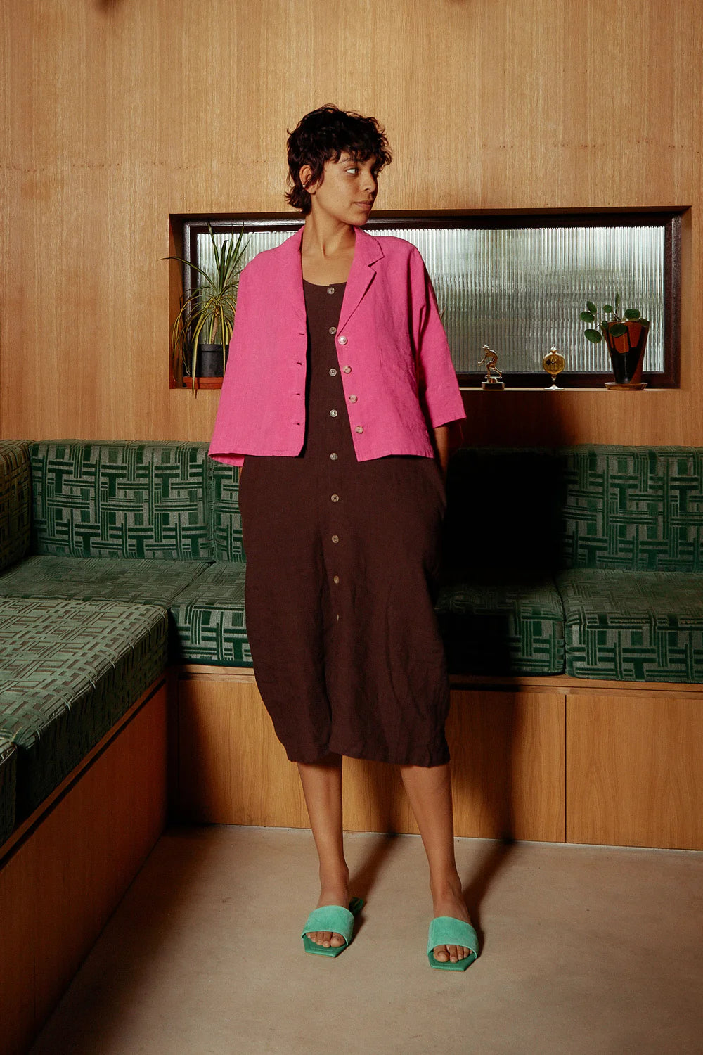 LAST ONE | L.F. Markey - Maxim Linen Shirt - Fuchsia
