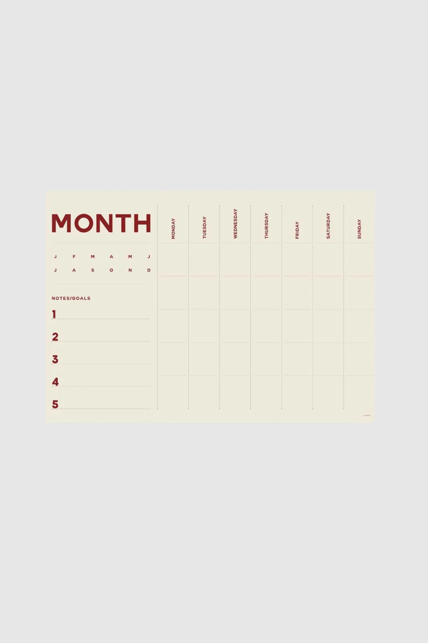 Lettuce - 2025 Monthly Planner - A2