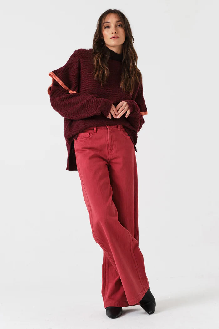 Seventy + Mochi - Bay Wide Leg Jean - Faded Rose