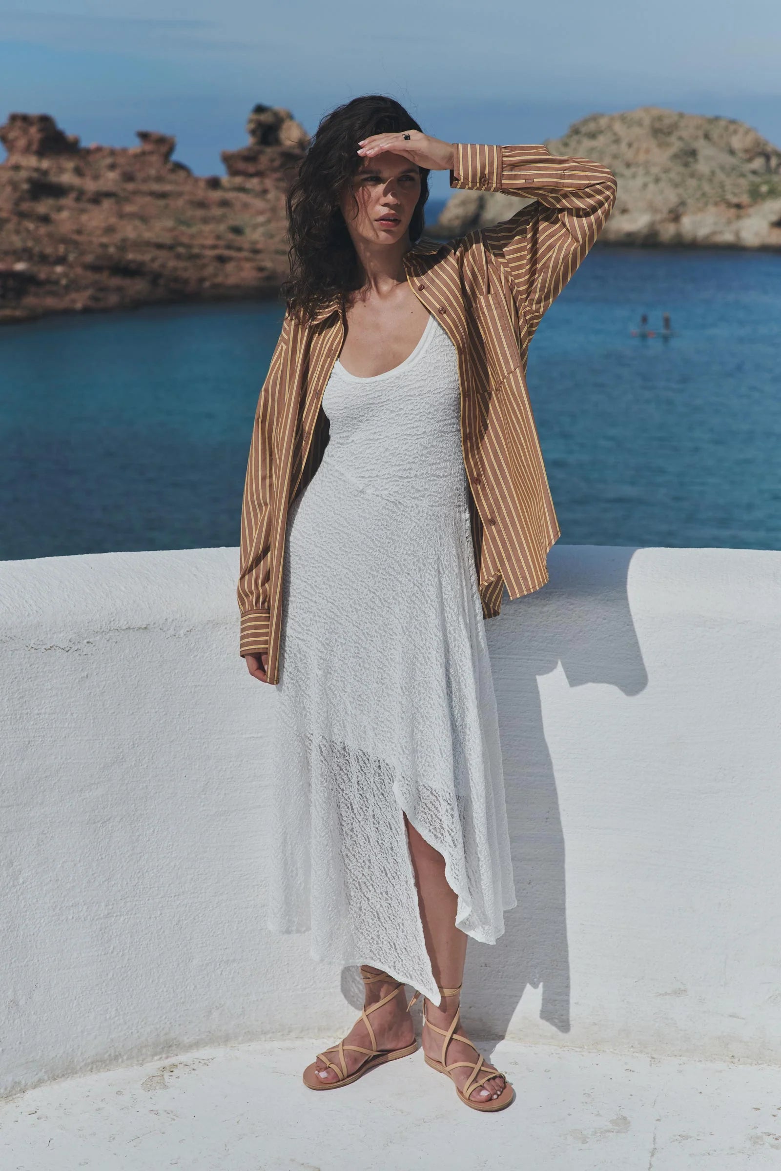 ROWIE - Lorna Lace Midi Dress - Bone