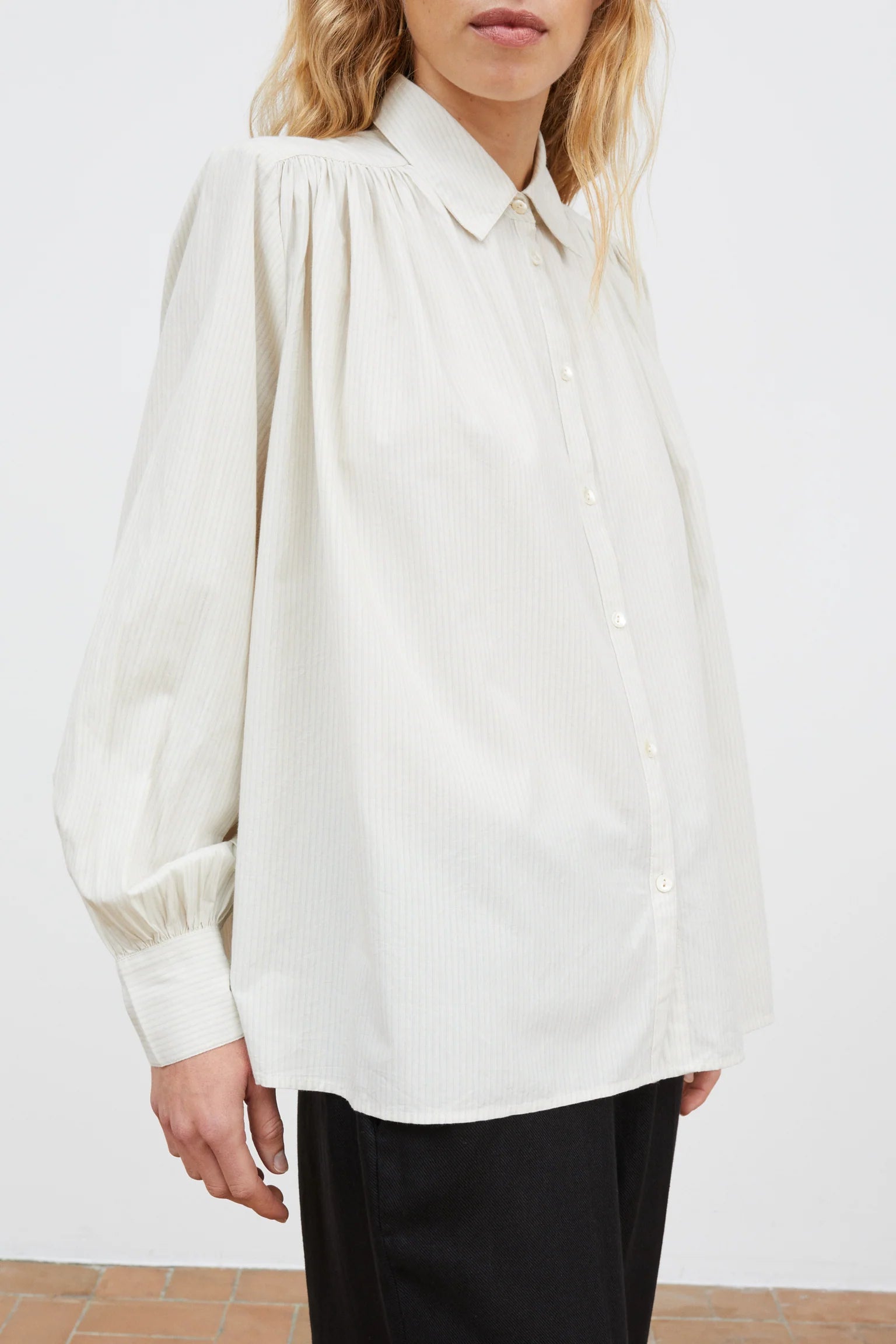 Skall Studio - Louise Shirt - Light Blue/White Stripe