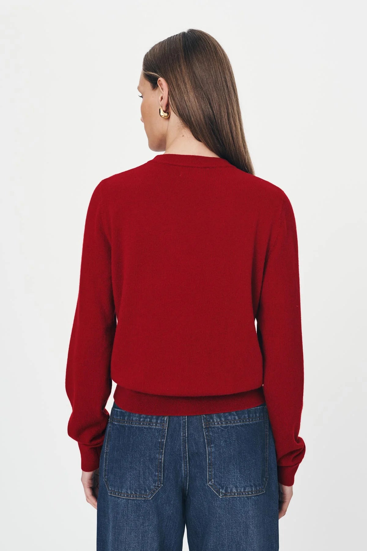 ROWIE - Maeve Merino Knit Cardigan - Rust Red