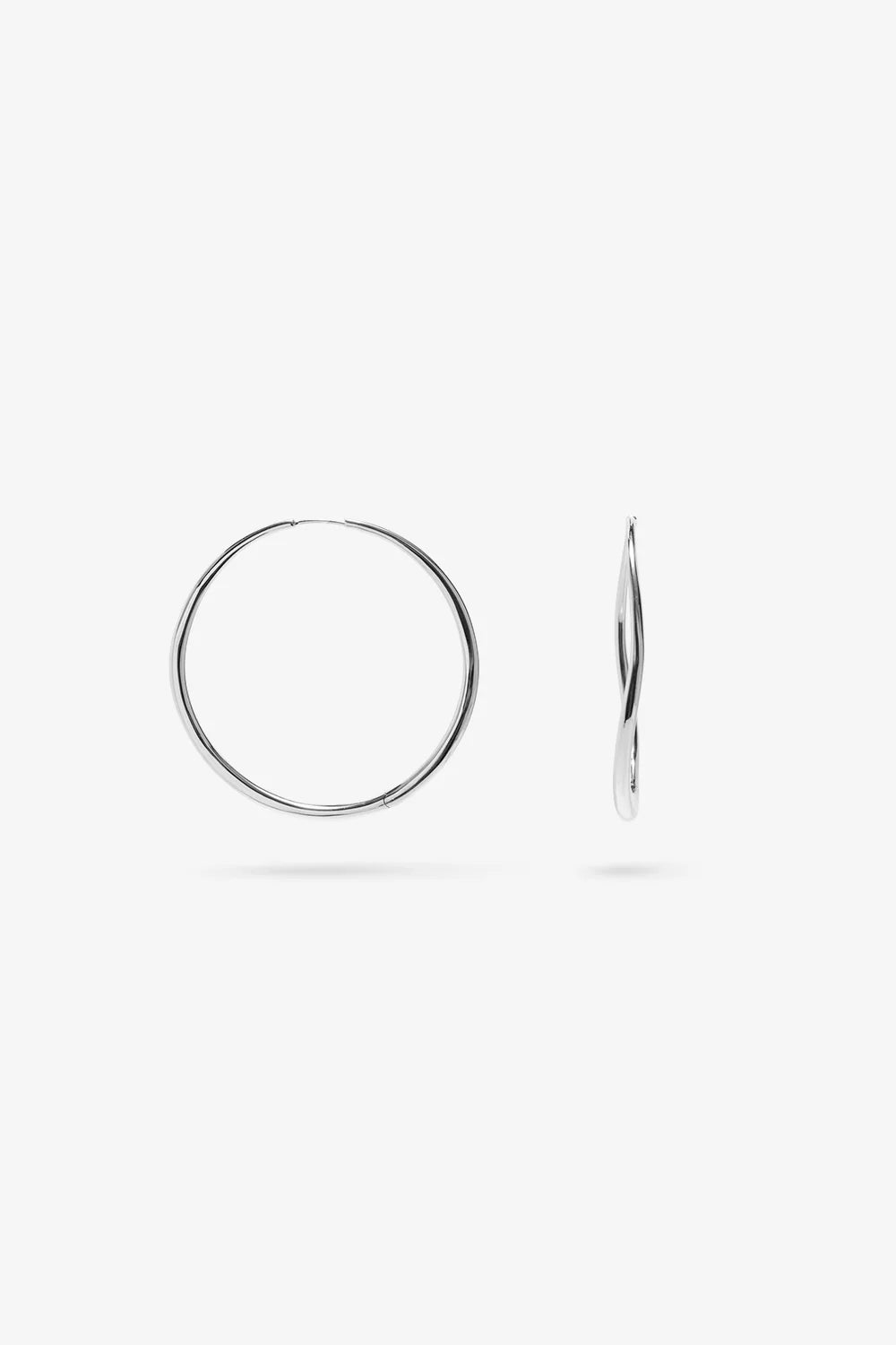 Nina Gordon - Momento Large Hoops - Silver