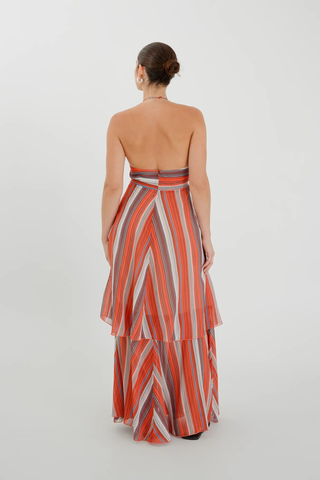 Olga Joan - Tie Front Tiered Dress - Corallo