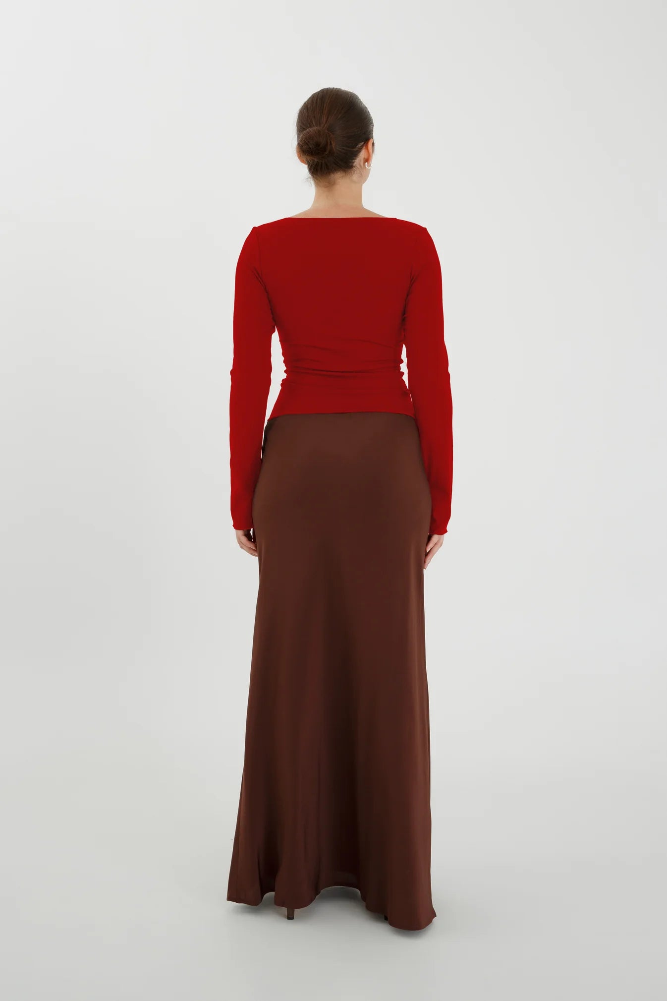 Olga Joan - Button-Through Long Sleeve Top - Rossa