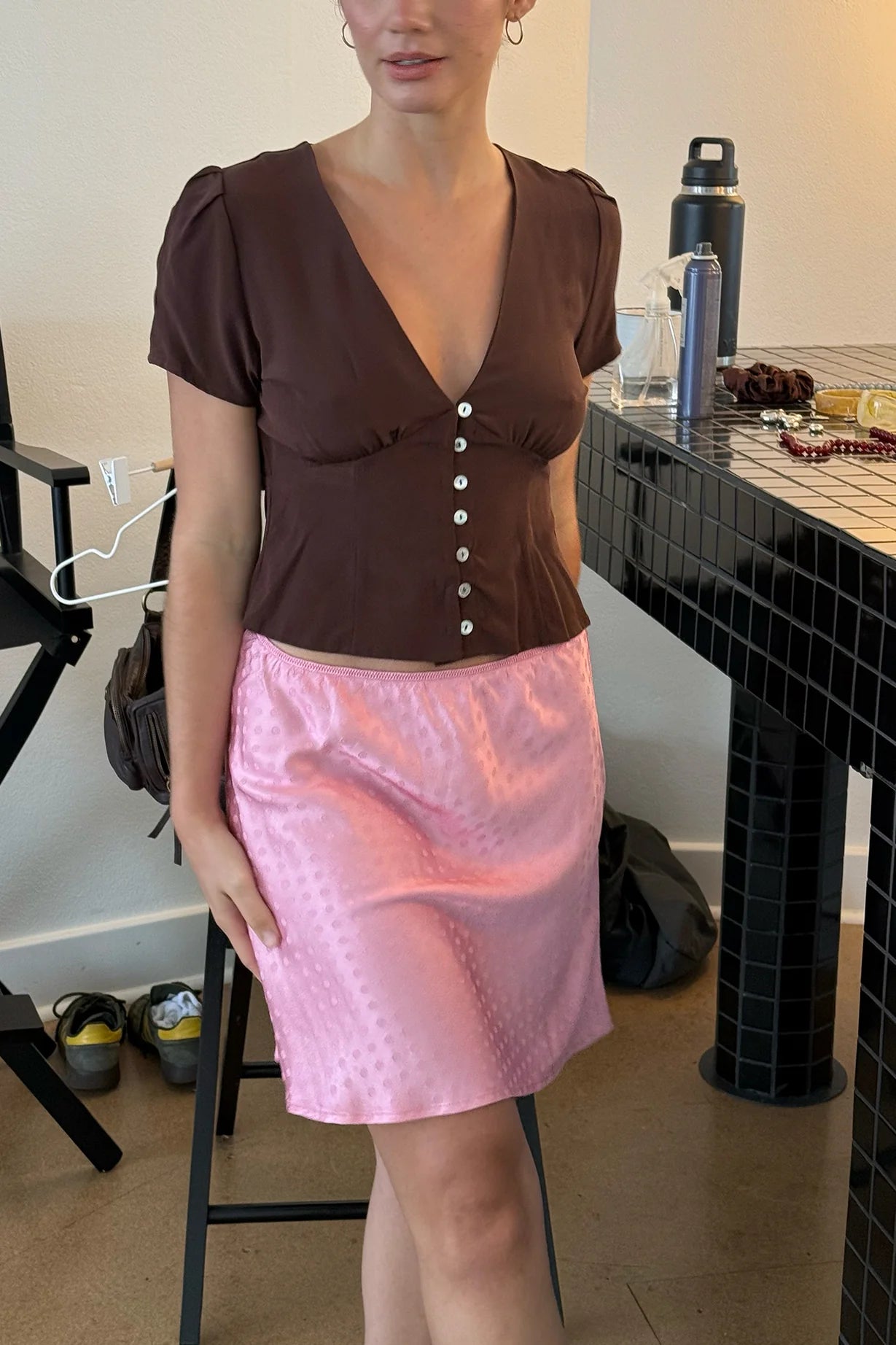 Olga Joan - Cap Sleeve Top - Ciocco