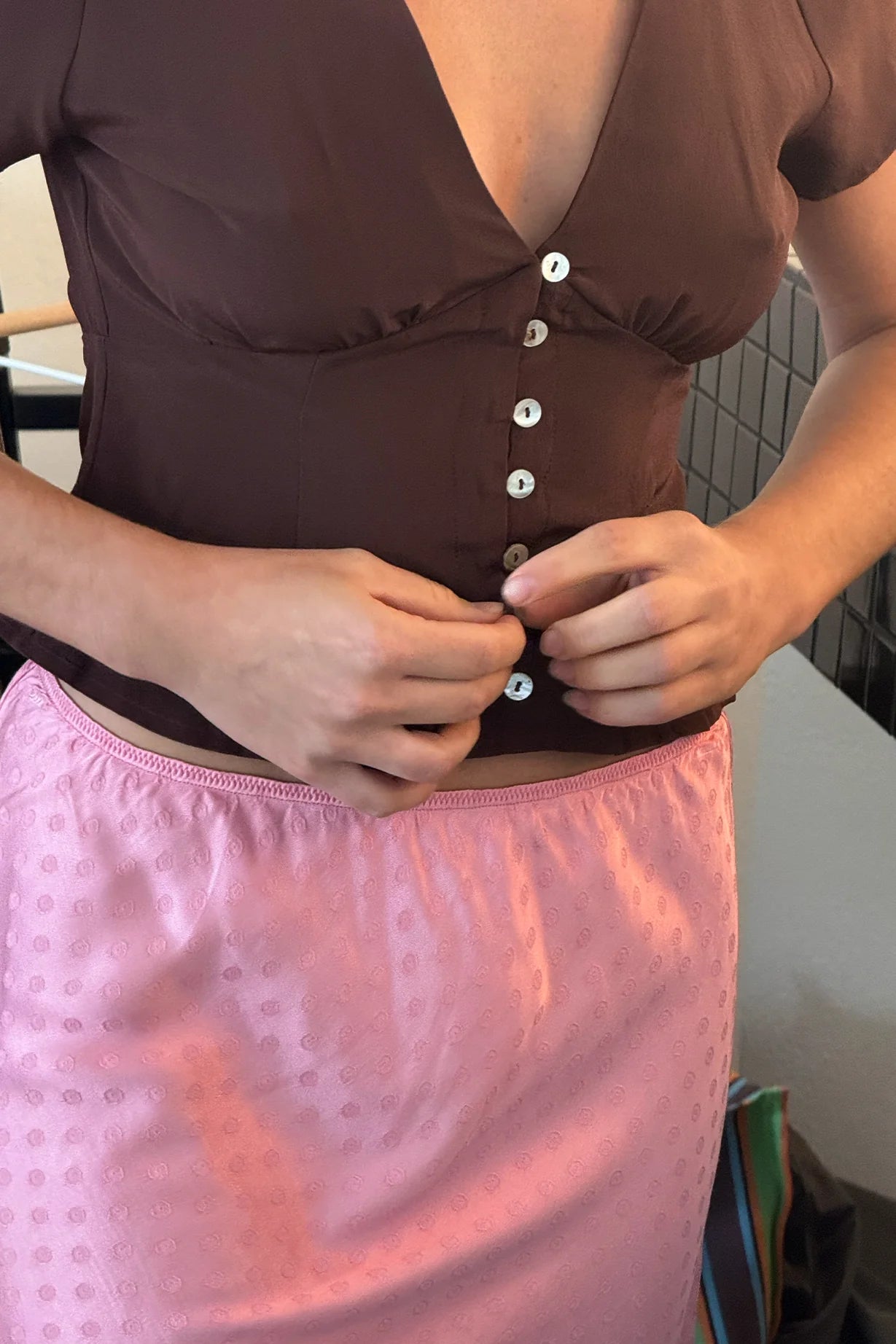 Olga Joan - Cap Sleeve Top - Ciocco