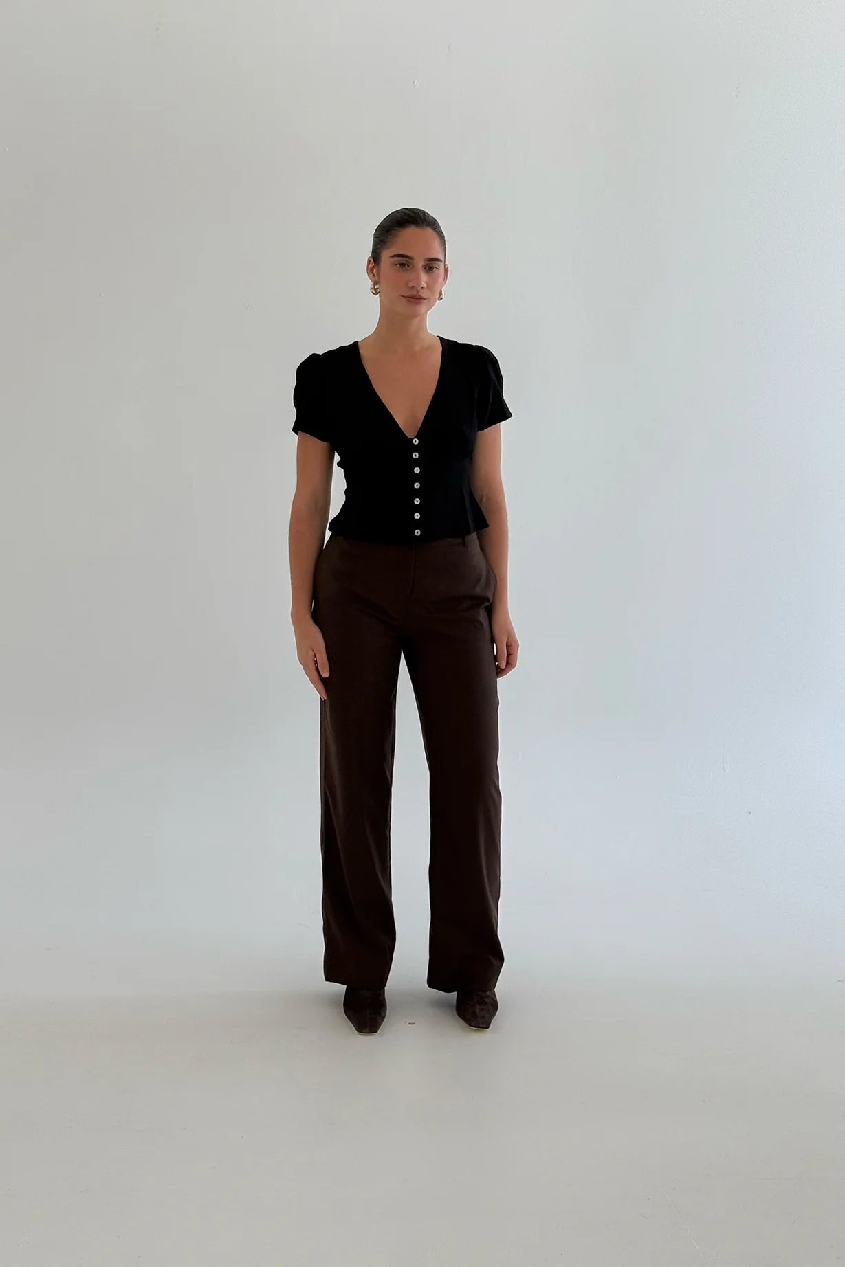Olga Joan - Cap Sleeve Top - Nera