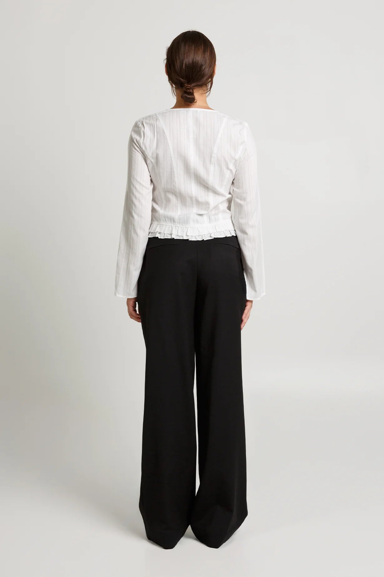 Olga Joan - Ruffle-Hem Blouse - Bianca