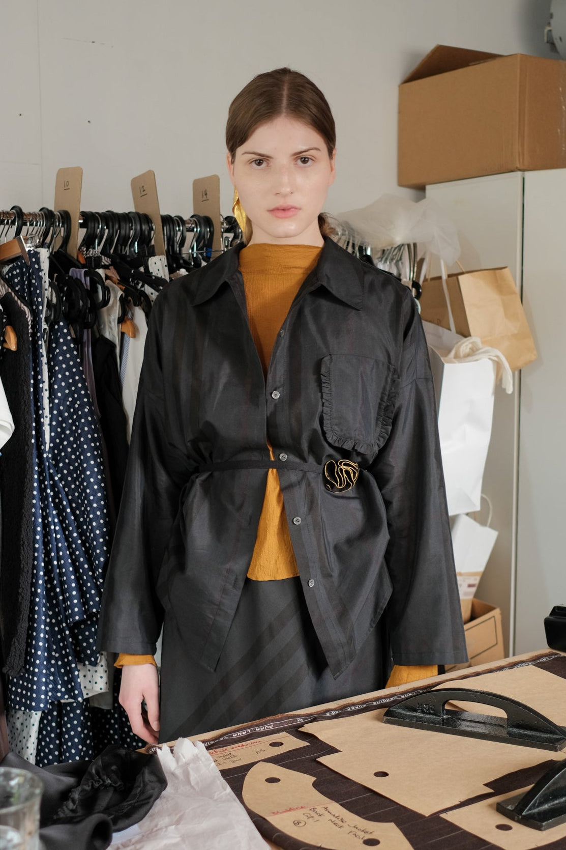 ANNIE x Oosterom - Painter’s Shirt 2.0 - Black Silk Cotton