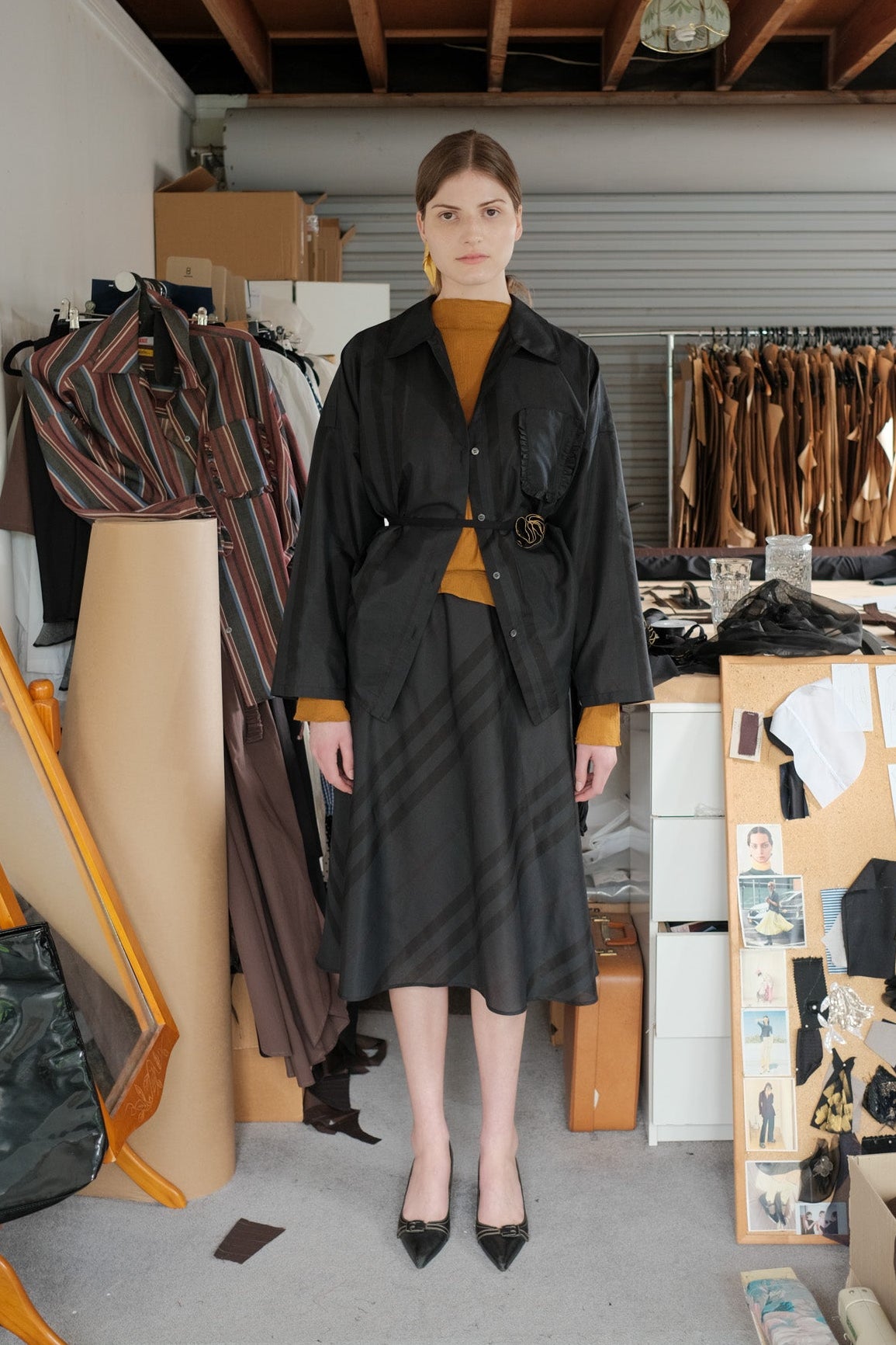 ANNIE x Oosterom - Painter’s Shirt 2.0 - Black Silk Cotton