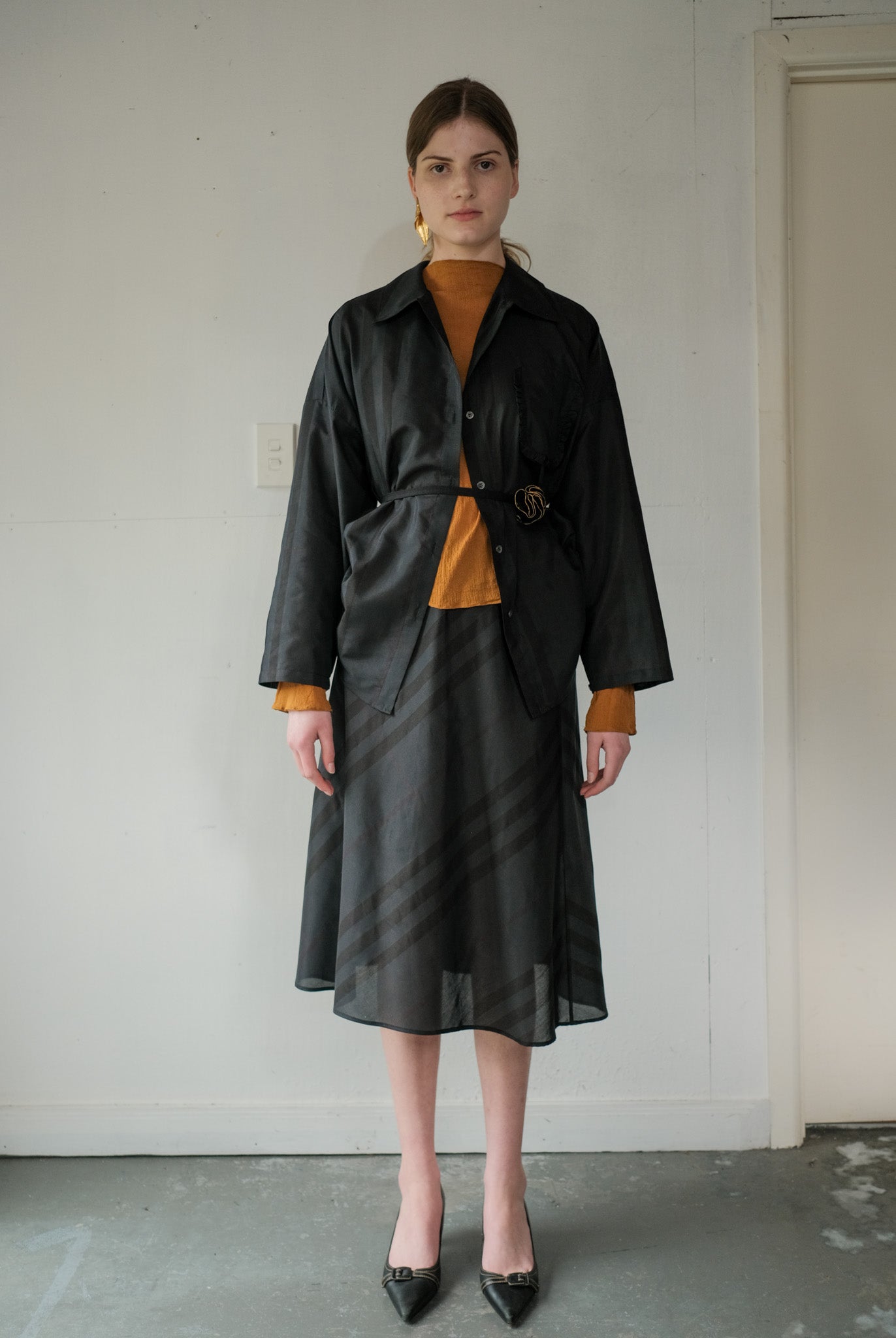ANNIE x Oosterom - Painter’s Shirt 2.0 - Black Silk Cotton