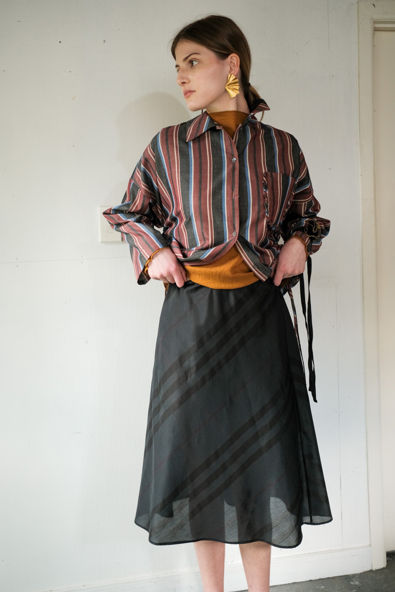 ANNIE x Oosterom - Petra Skirt - Black Silk Cotton