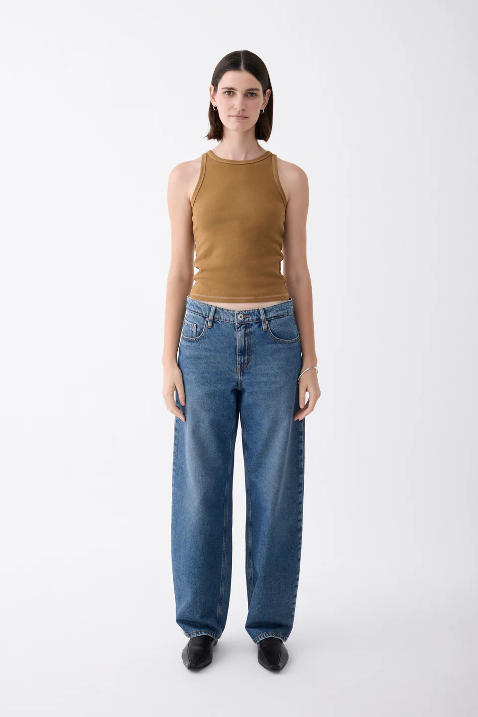 Outland Denim - Avril Mid Slouchy Wide Jean - Moment Mid Blue