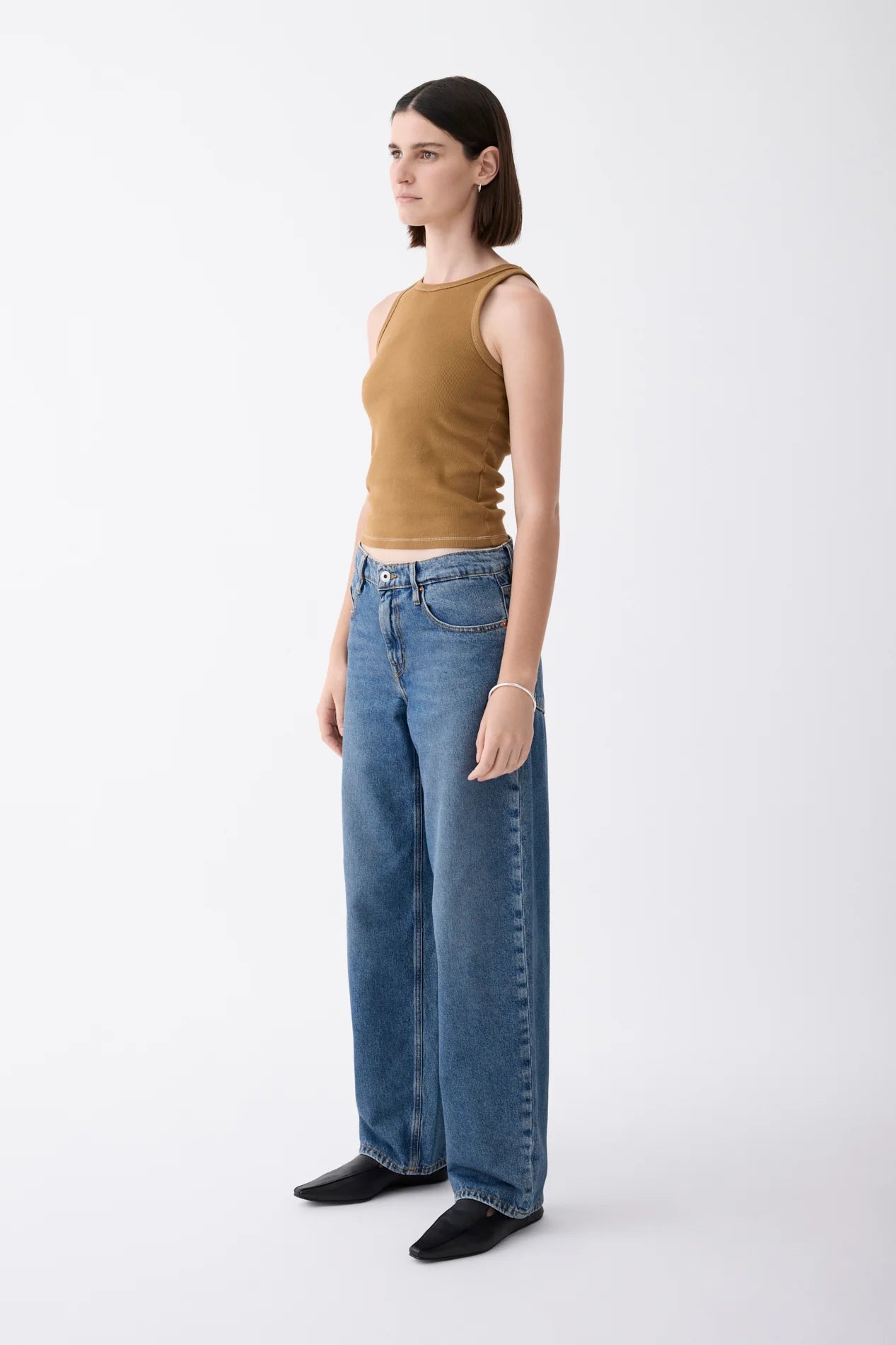Outland Denim - Avril Mid Slouchy Wide Jean - Moment Mid Blue