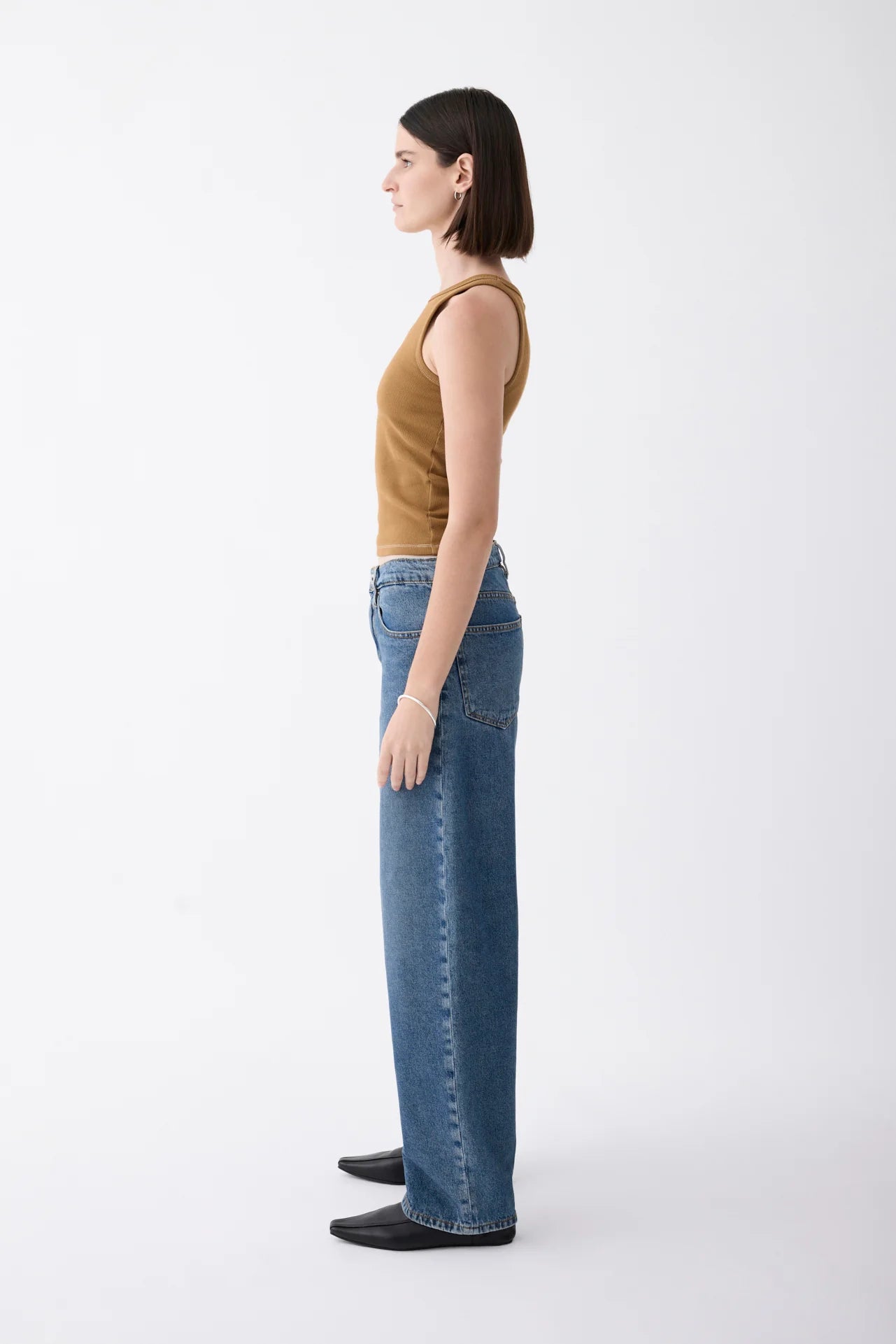 Outland Denim - Avril Mid Slouchy Wide Jean - Moment Mid Blue