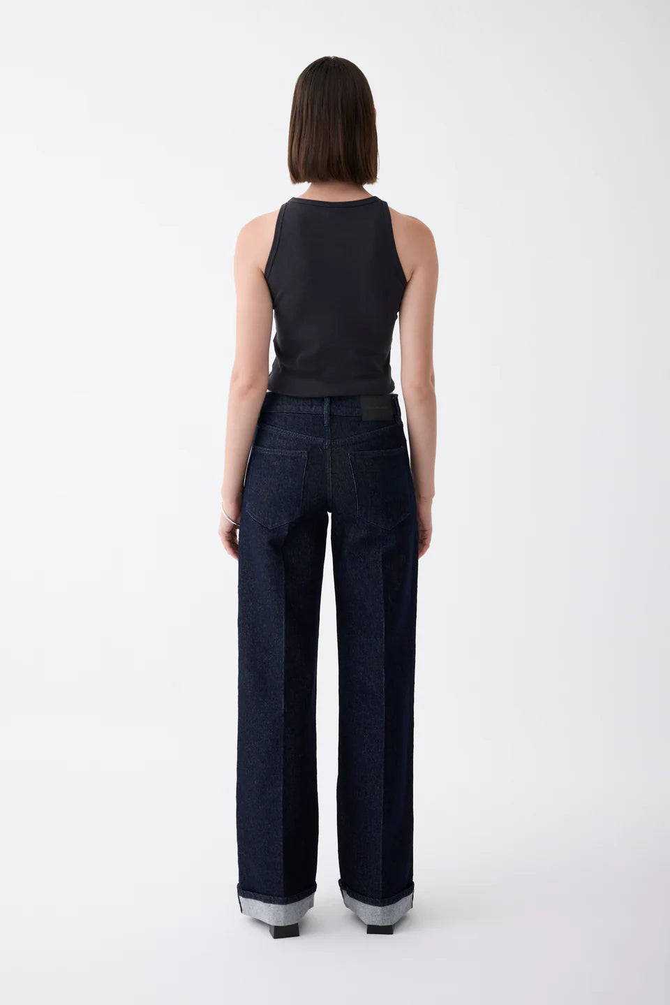 Outland Denim - Mia Cuffed Mid Wide Long Jean - Rinse