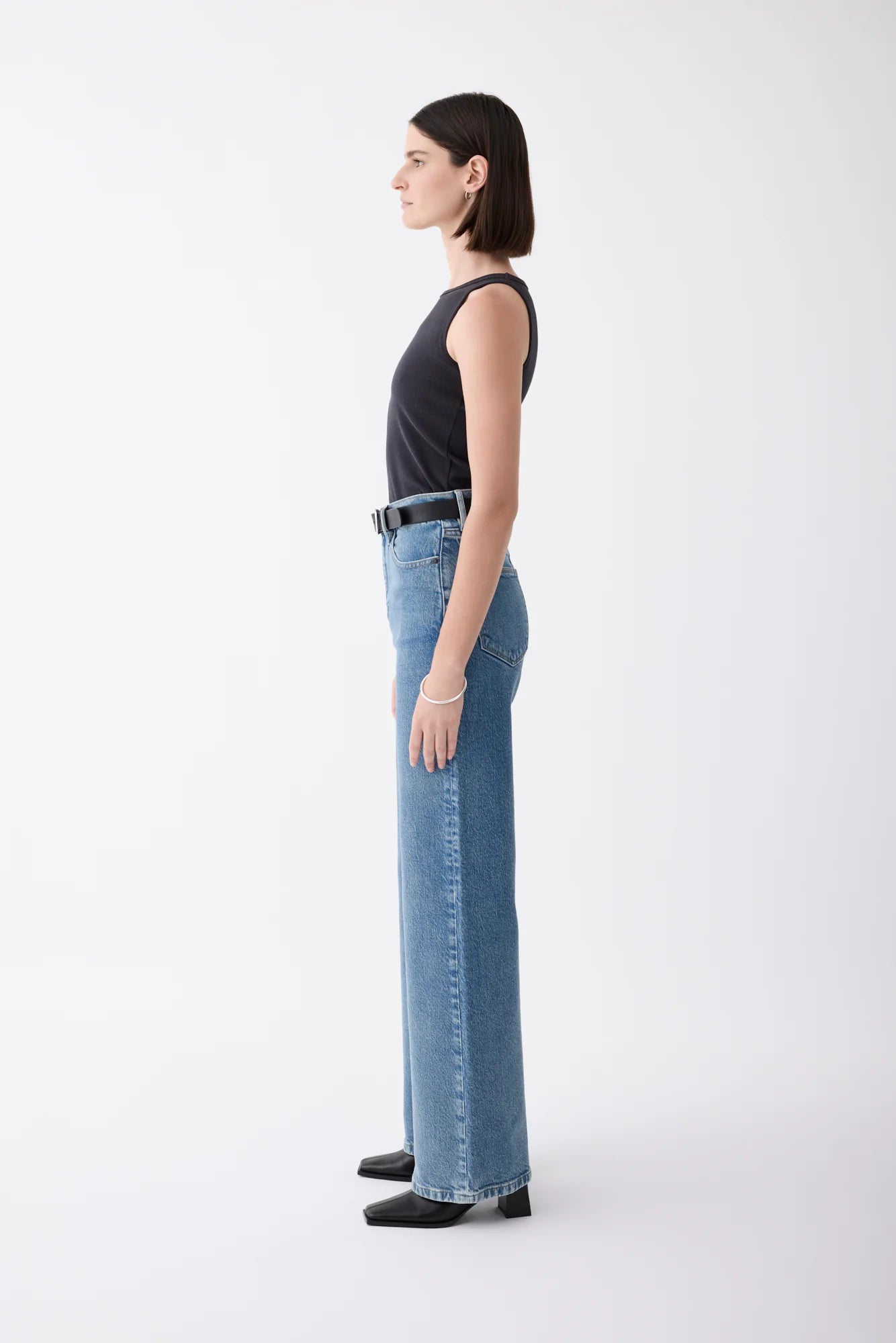 Outland Denim - Ellie High Wide Leg Jean - Meridian Mid Blue